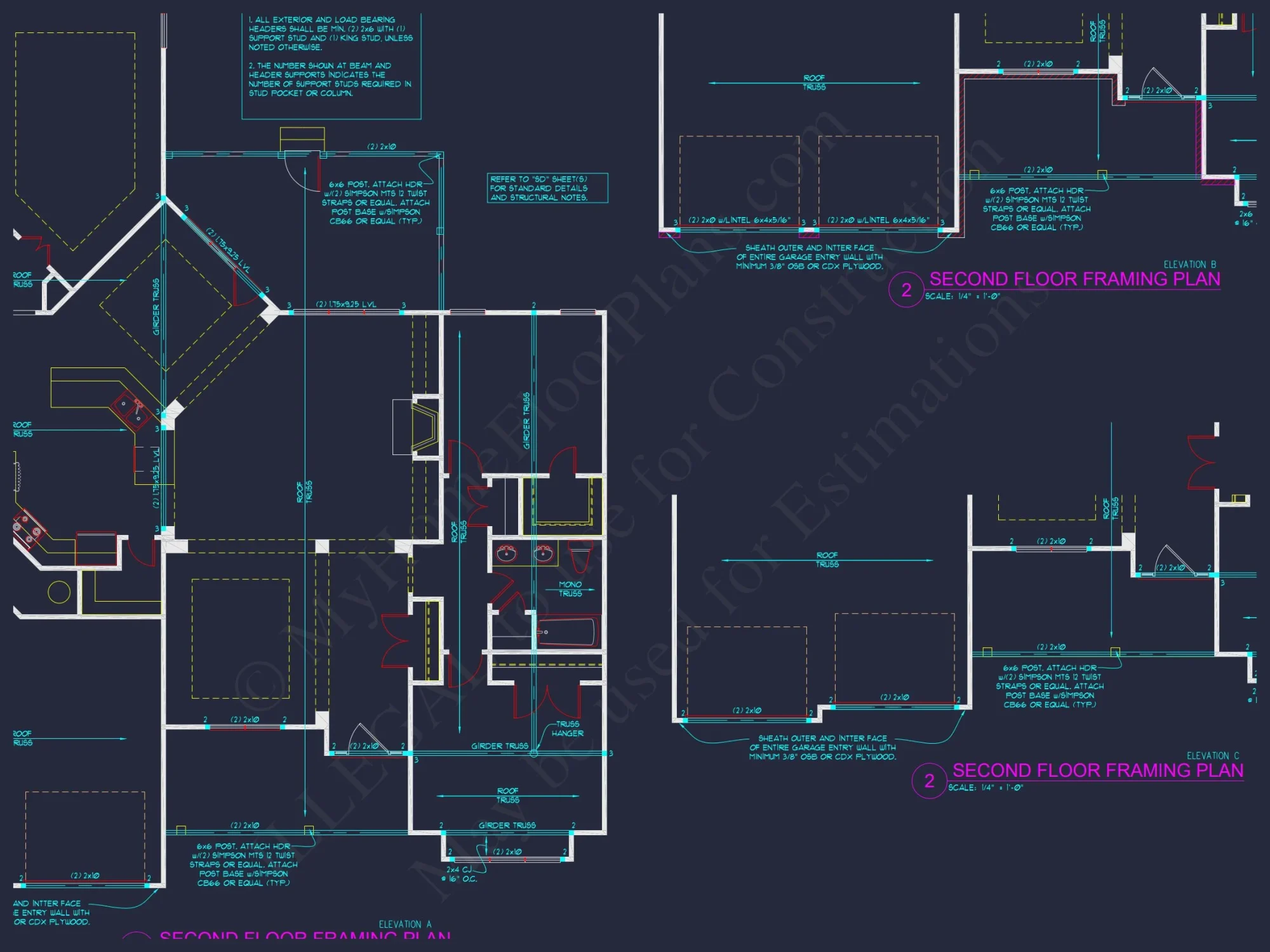 Modern Craftsman house Floor Plan with CAD and Designs