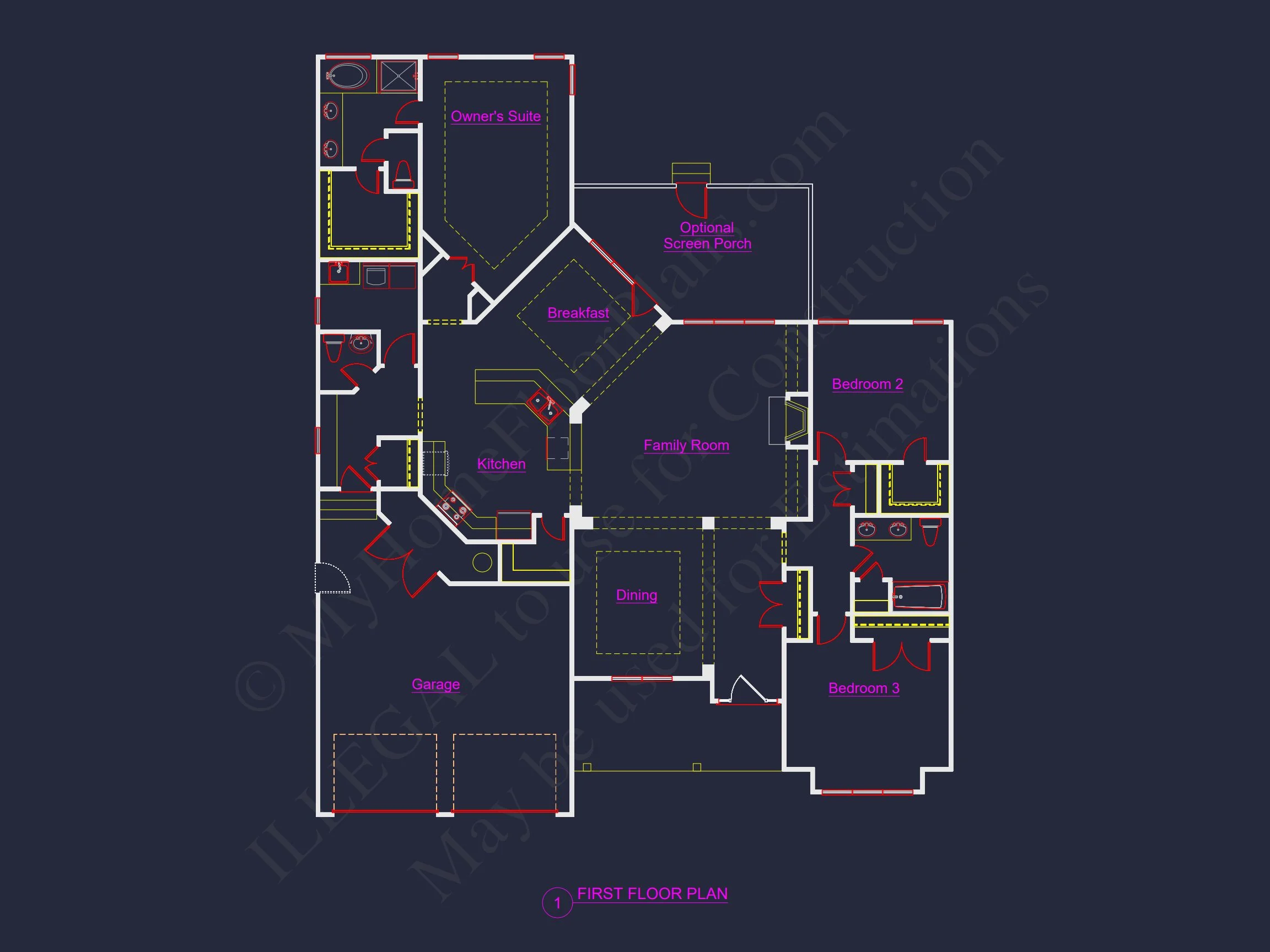 Modern Craftsman house Floor Plan with CAD and Designs