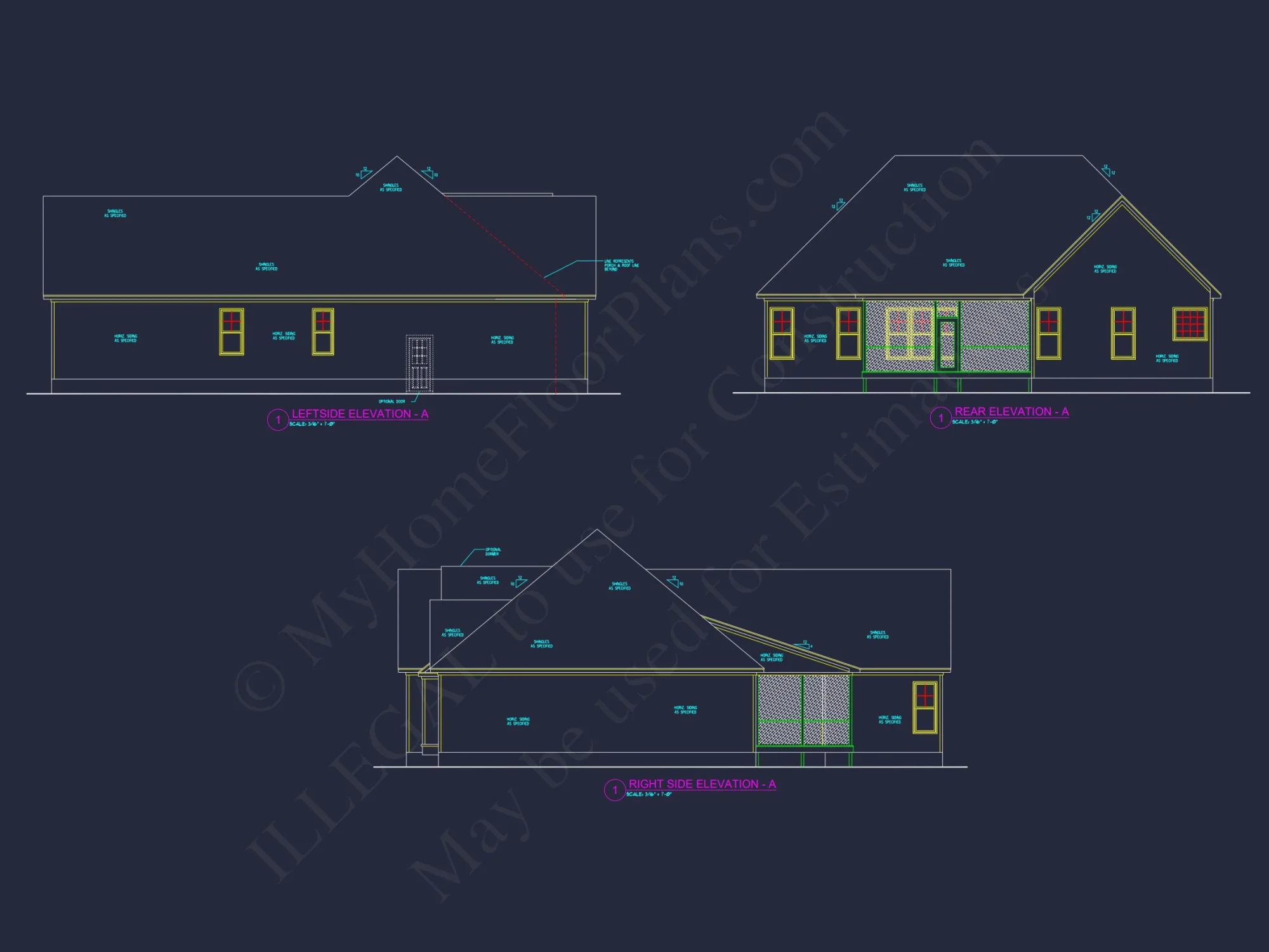 Modern Craftsman house Floor Plan with CAD and Designs