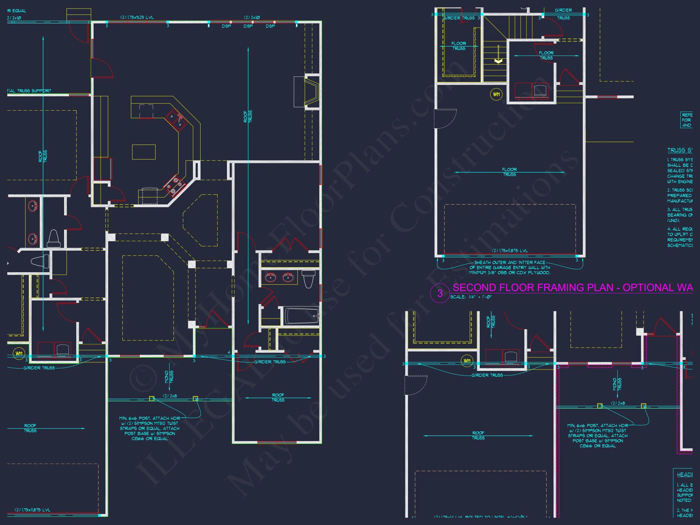 11-1501 HOUSE PLAN -Modern Farmhouse Home Plan - 3-Bed, 2-Bath, 1,850 SF 17 Elegant house Design Blueprint – CAD Floor Plan with Details