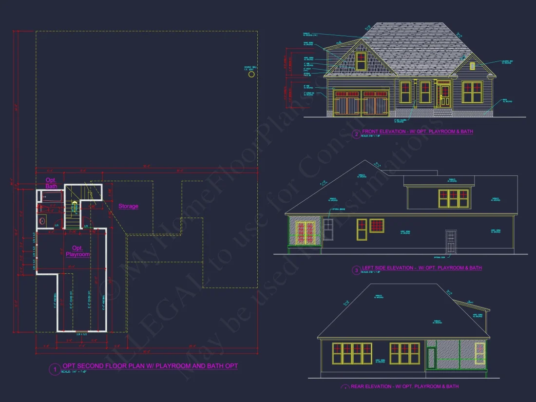 Elegant house Design Blueprint – CAD Floor Plan with Details
