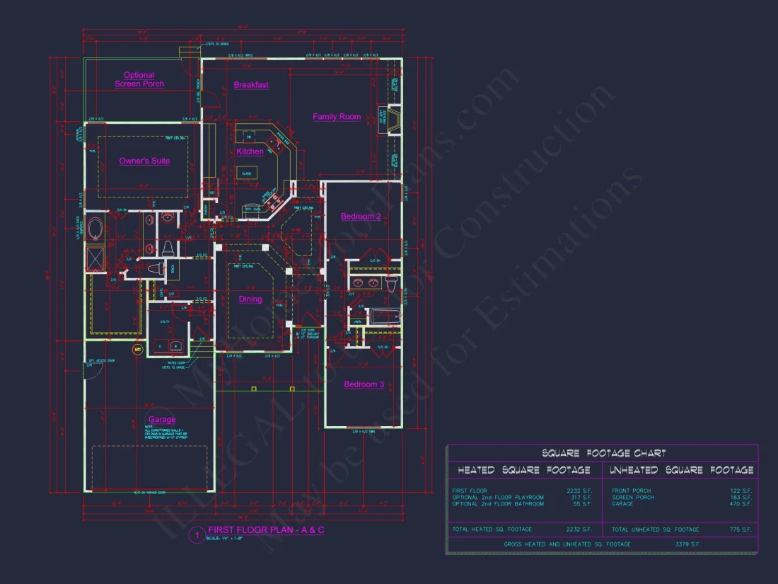 Elegant house Design Blueprint – CAD Floor Plan with Details