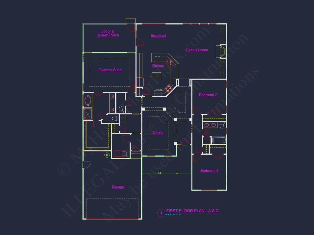 Elegant house Design Blueprint – CAD Floor Plan with Details