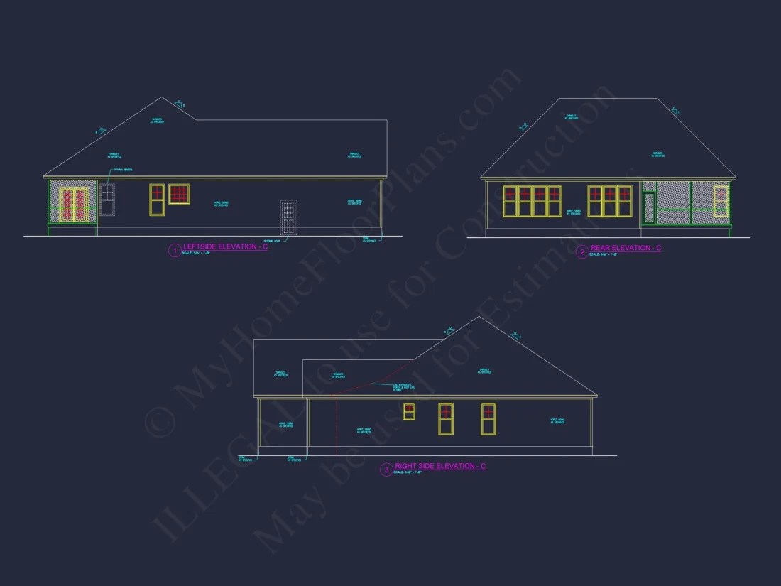 Elegant house Design Blueprint – CAD Floor Plan with Details