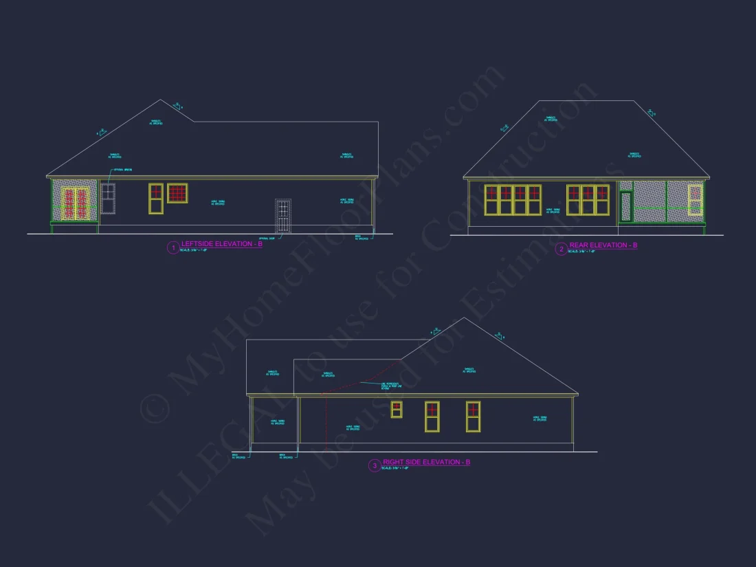 Elegant house Design Blueprint – CAD Floor Plan with Details