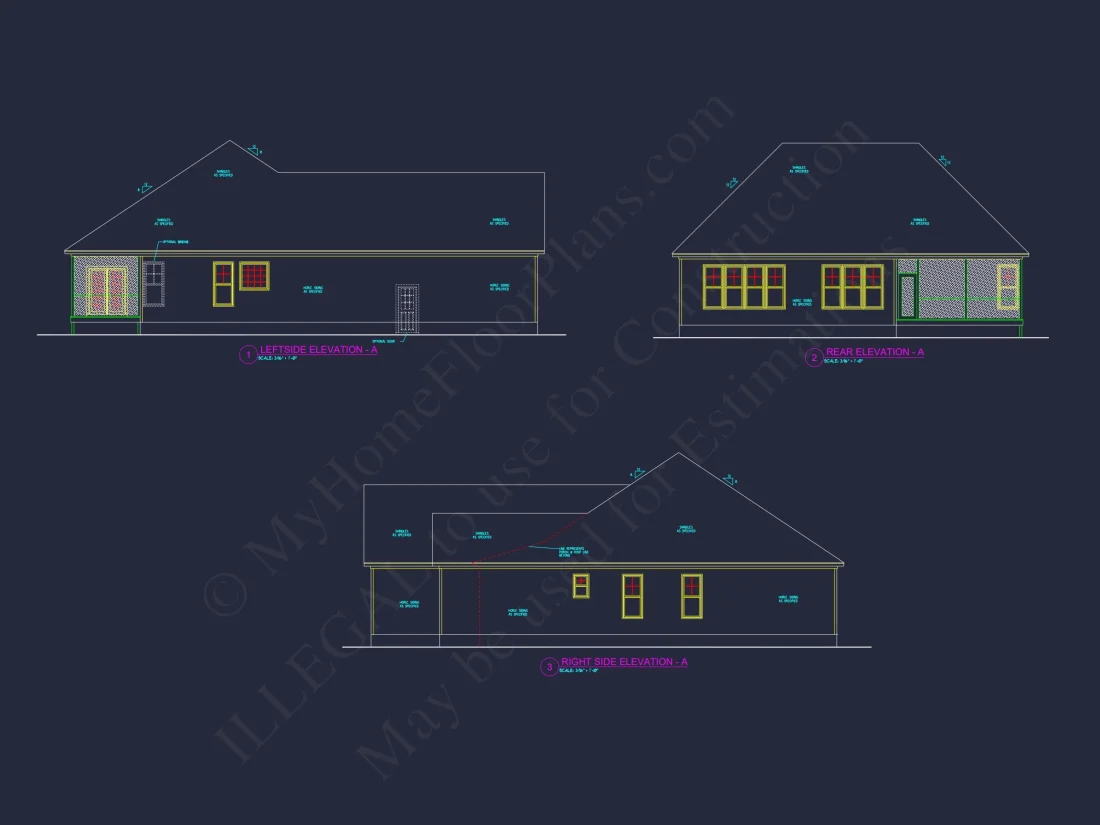 Elegant house Design Blueprint – CAD Floor Plan with Details