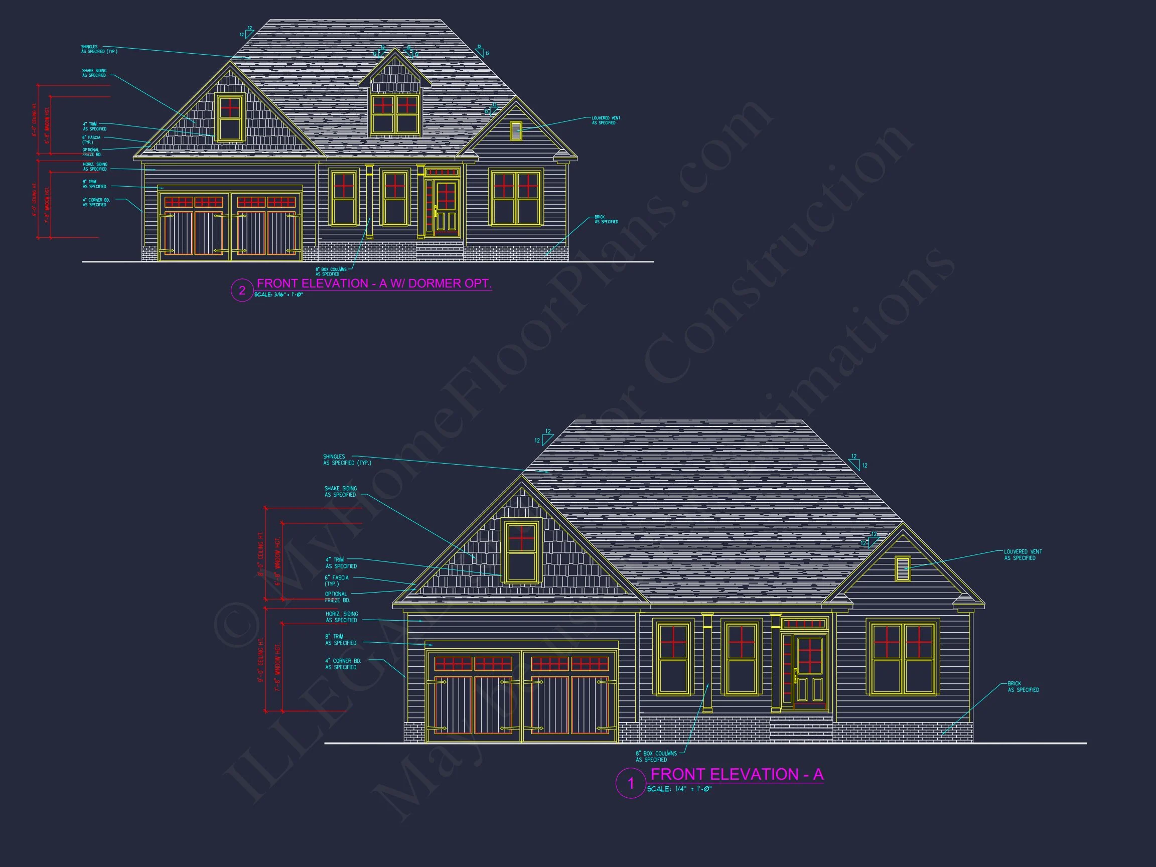 11-1501 HOUSE PLAN -Modern Farmhouse Home Plan - 3-Bed, 2-Bath, 1,850 SF 2 Elegant house Design Blueprint – CAD Floor Plan with Details