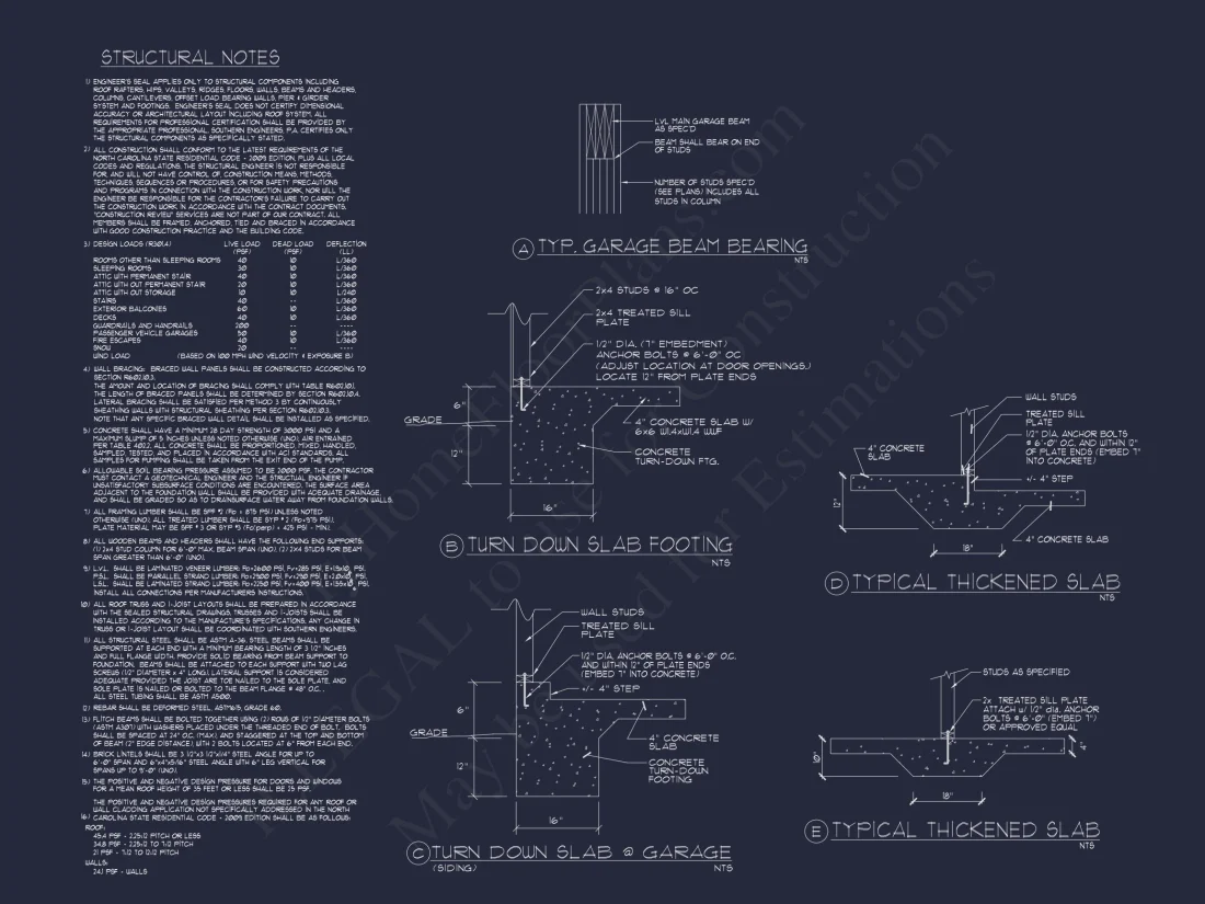 house Plan Blueprint with 2 Floors, 3 Beds, and Garage