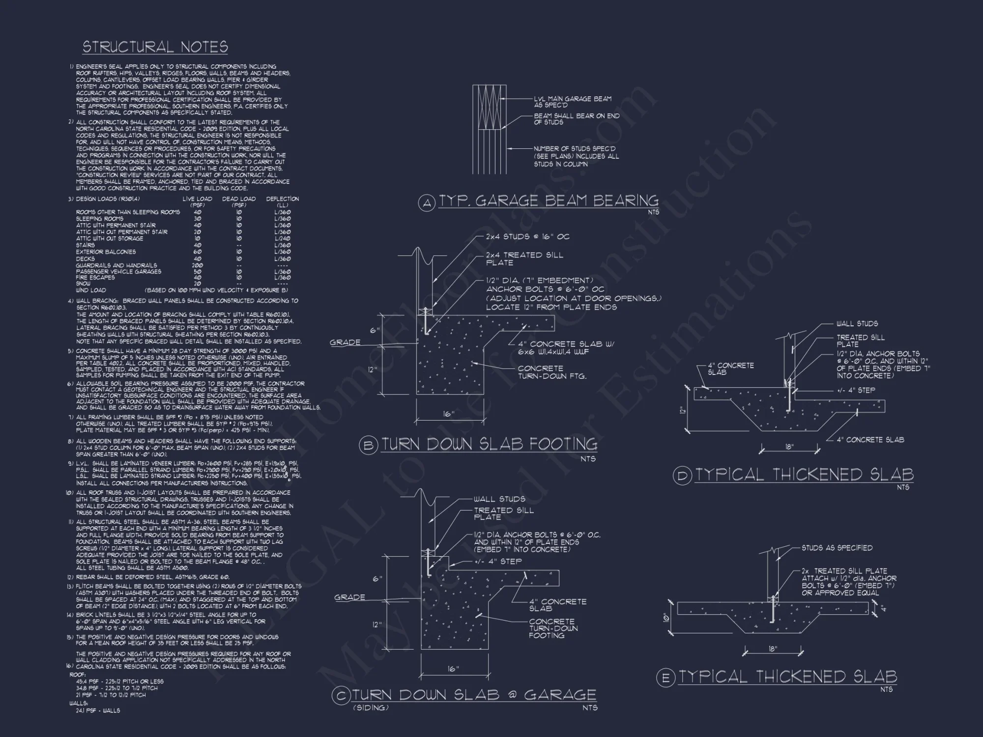 house Plan Blueprint with 2 Floors, 3 Beds, and Garage