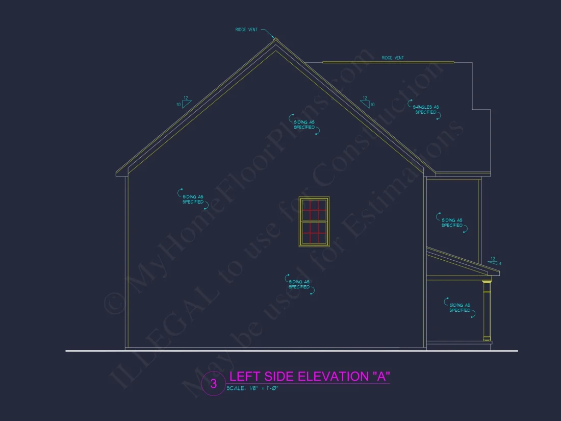 house Plan Blueprint with 2 Floors, 3 Beds, and Garage