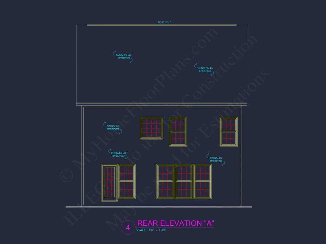house Plan Blueprint with 2 Floors, 3 Beds, and Garage