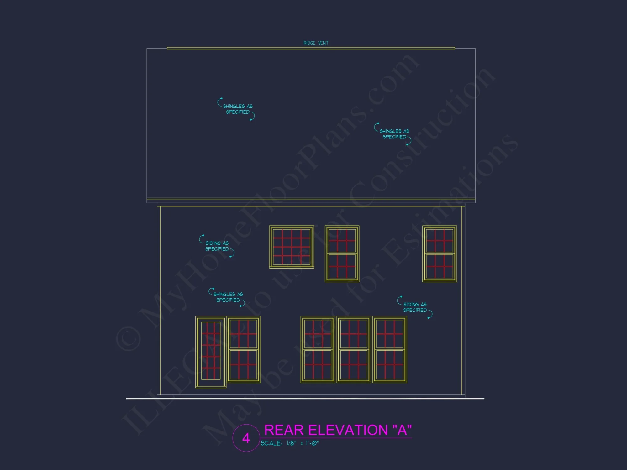 house Plan Blueprint with 2 Floors, 3 Beds, and Garage
