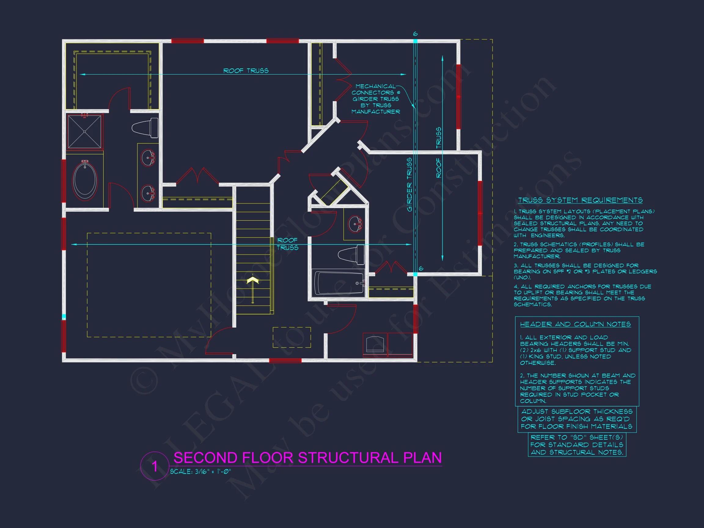 house Plan with 2 Floors, 3 Bedrooms & Bonus Room Designs