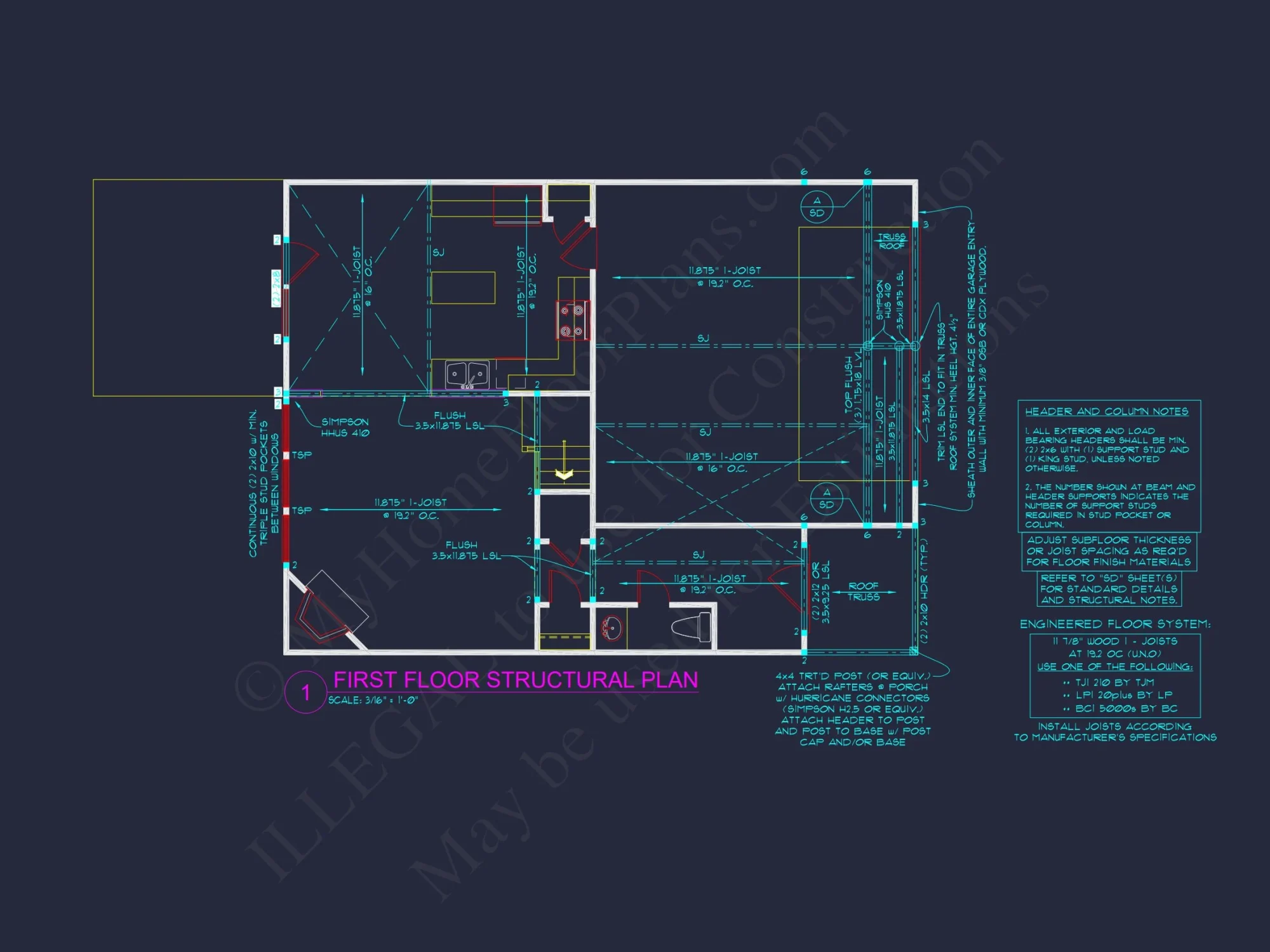 house Plan with 2 Floors, 3 Bedrooms & Bonus Room Designs