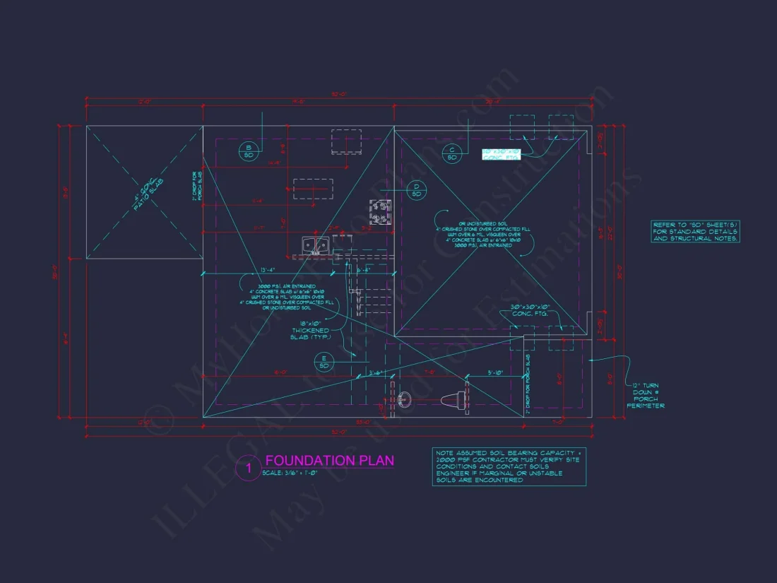 house Plan with 2 Floors, 3 Bedrooms & Bonus Room Designs