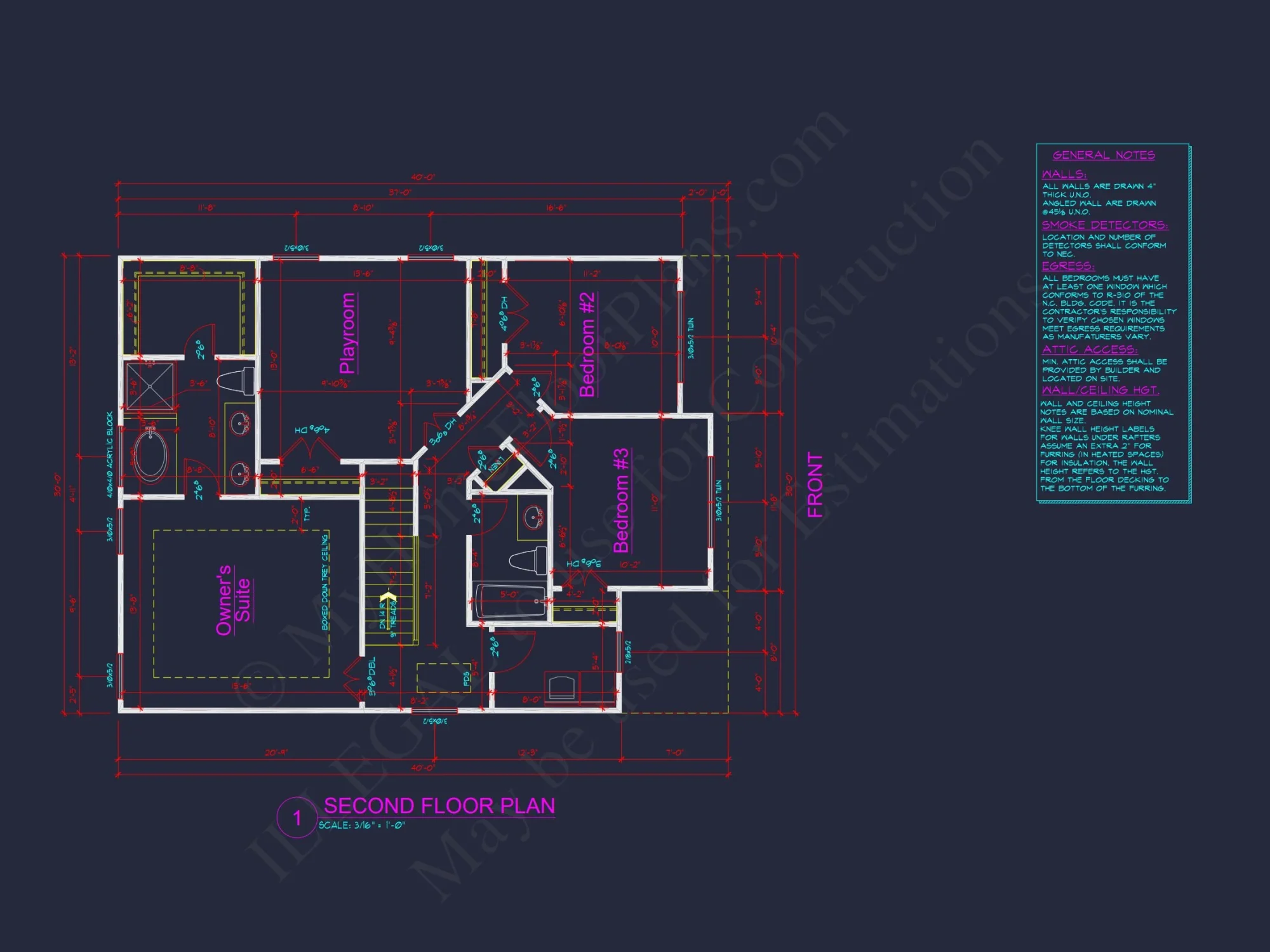 house Plan with 2 Floors, 3 Bedrooms & Bonus Room Designs