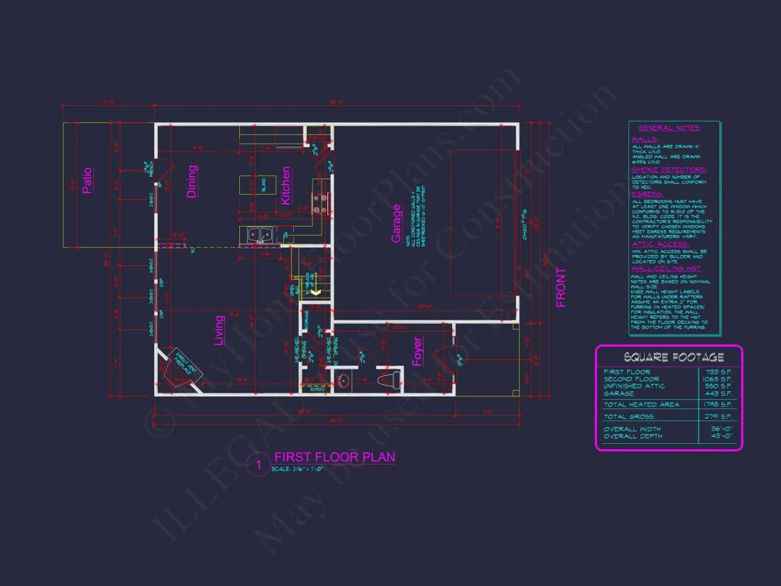 house Plan with 2 Floors, 3 Bedrooms & Bonus Room Designs