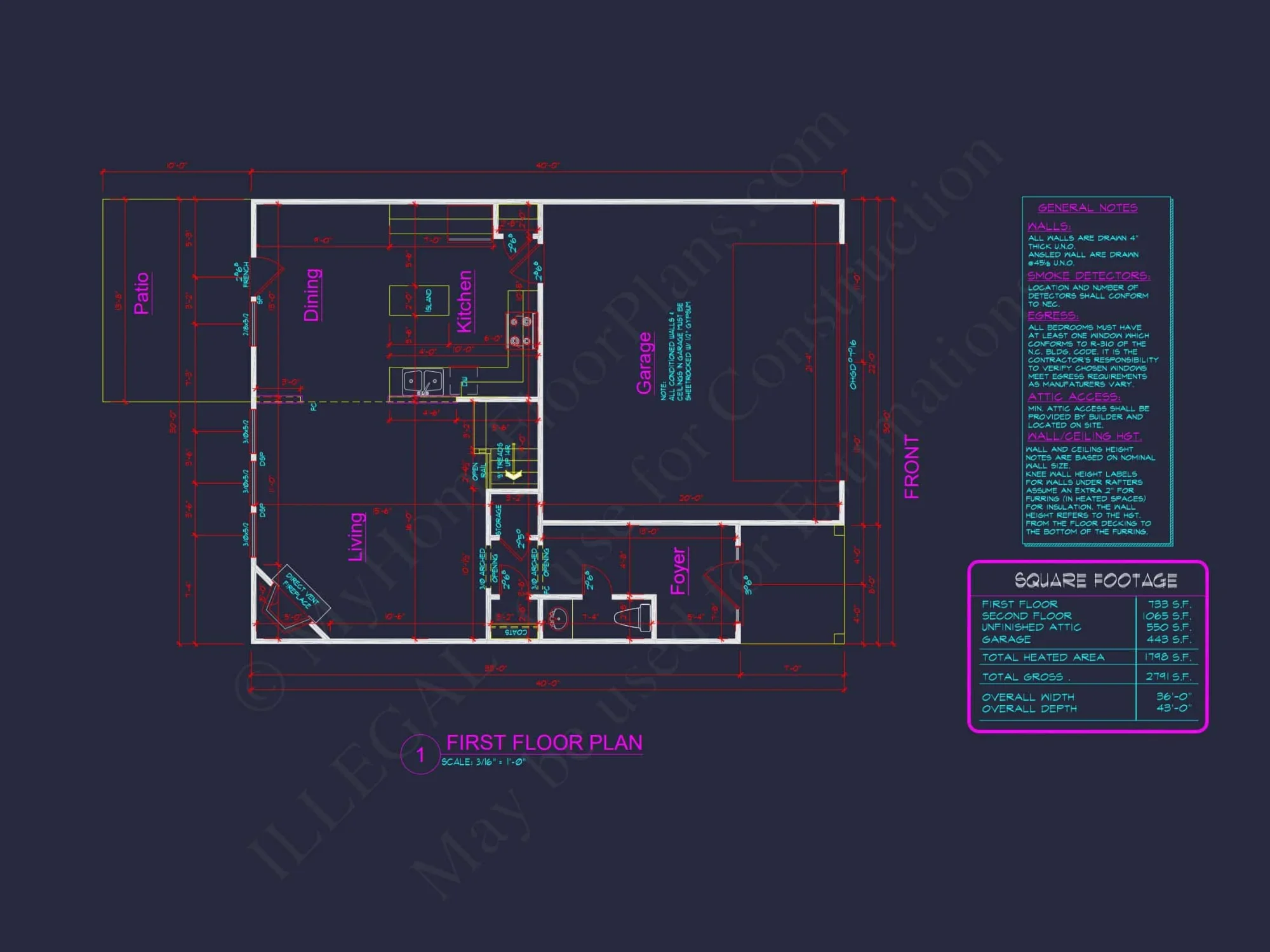 house Plan with 2 Floors, 3 Bedrooms & Bonus Room Designs