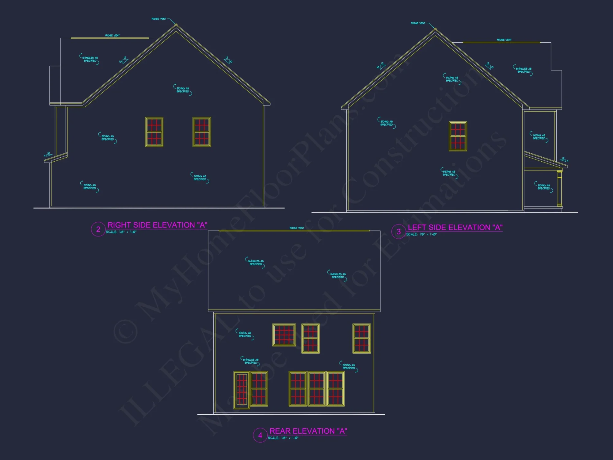 house Plan with 2 Floors, 3 Bedrooms & Bonus Room Designs