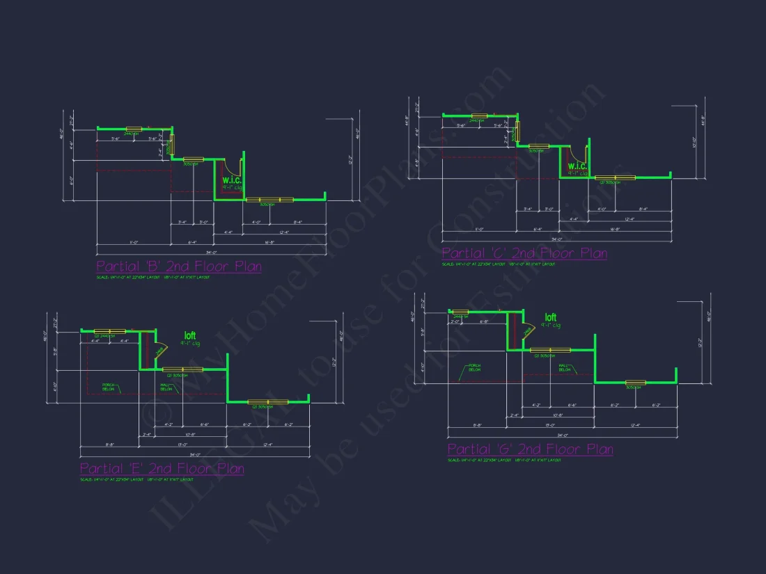 Charming 4-Bed house Plan with Detailed CAD Floor Designs
