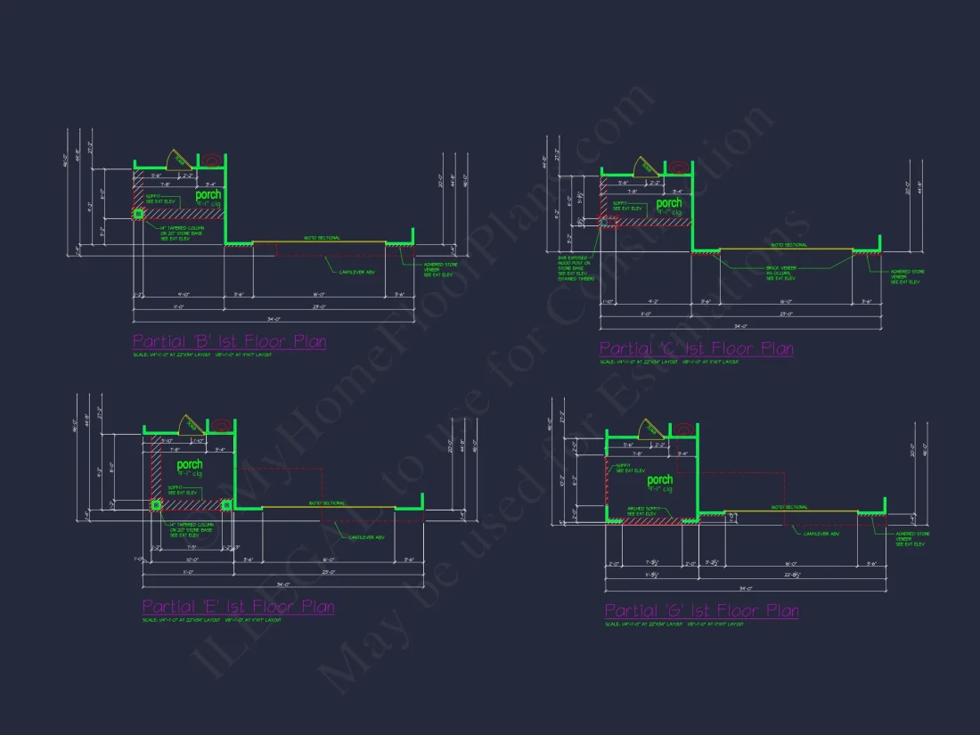 Charming 4-Bed house Plan with Detailed CAD Floor Designs