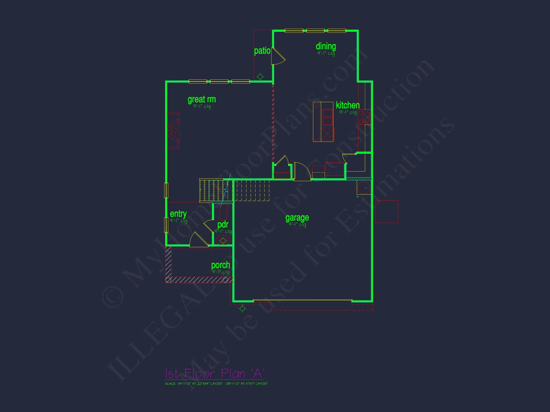 Charming 4-Bed house Plan with Detailed CAD Floor Designs