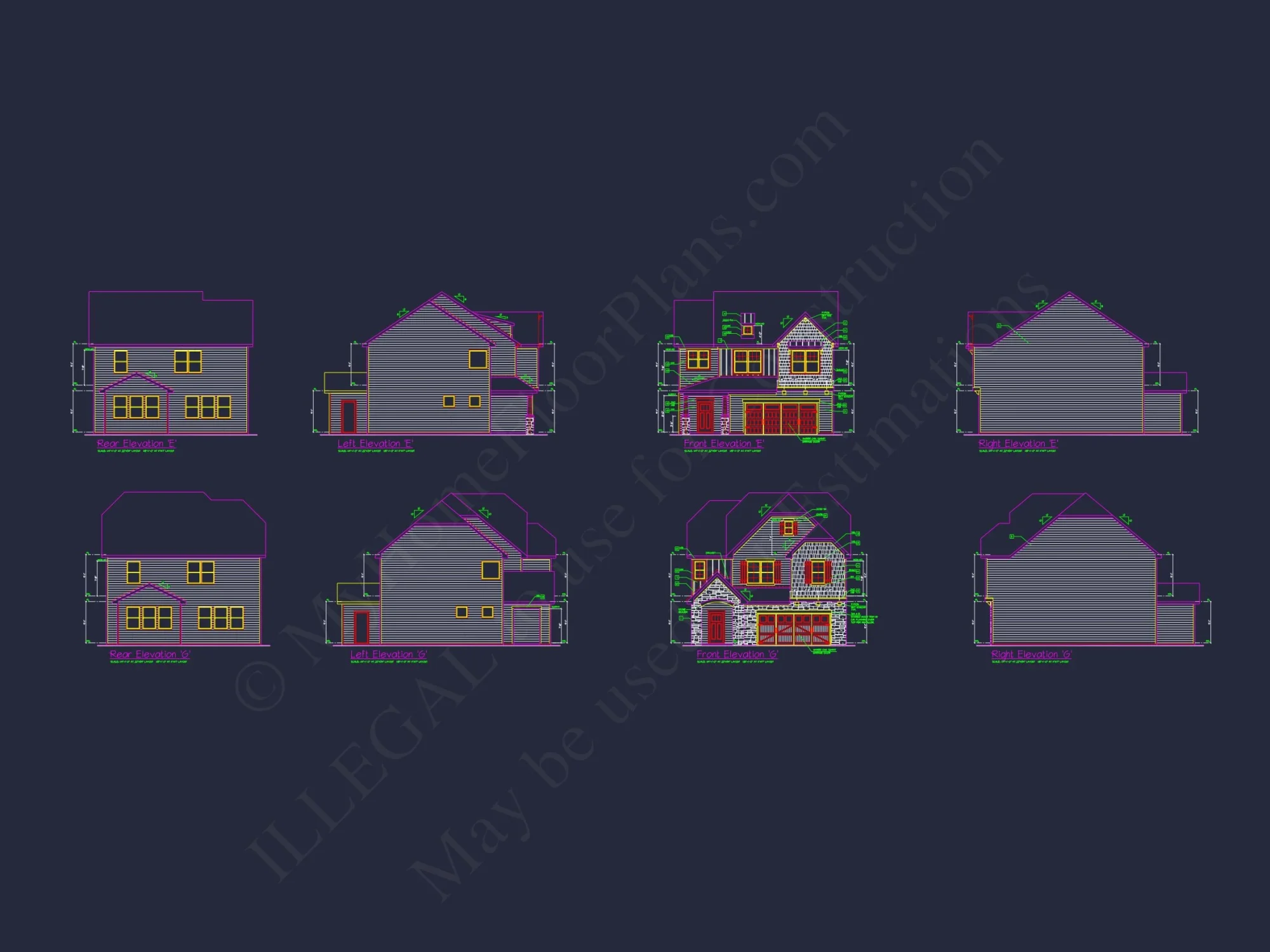 Charming 4-Bed house Plan with Detailed CAD Floor Designs