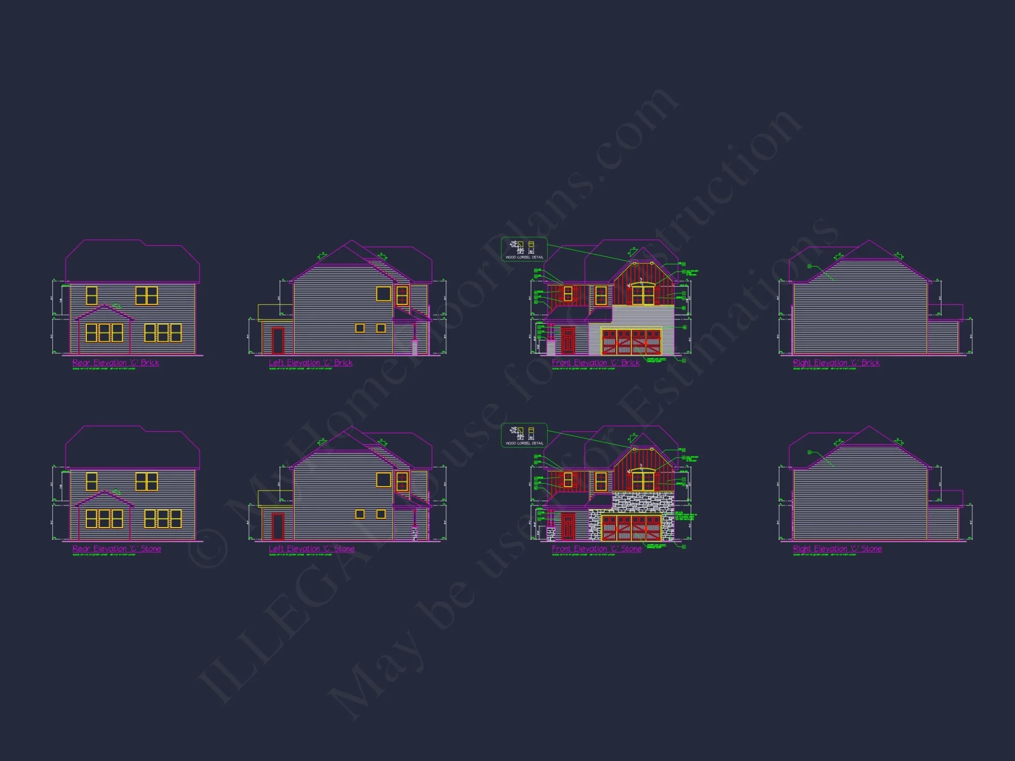 Charming 4-Bed house Plan with Detailed CAD Floor Designs