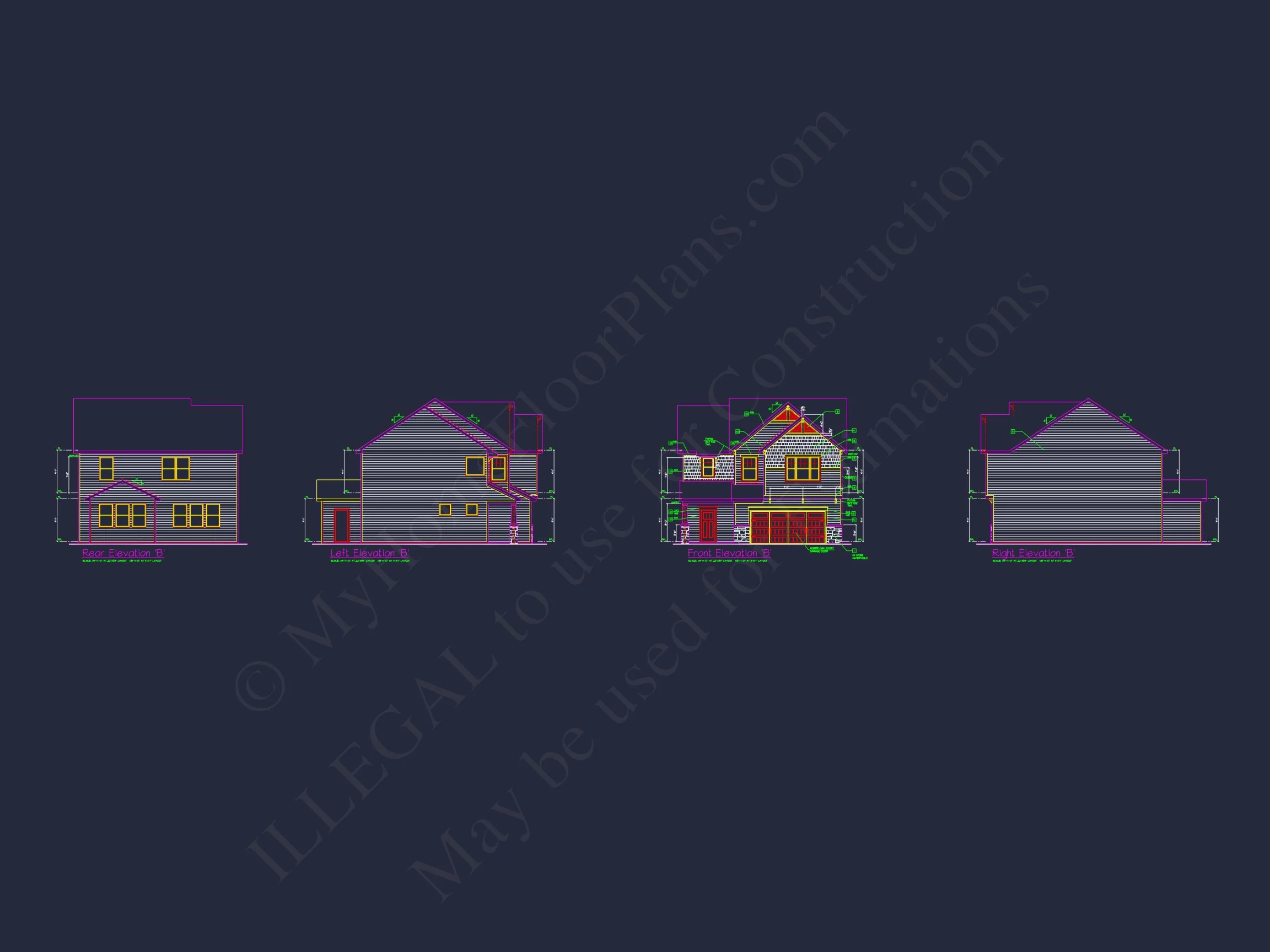 Charming 4-Bed house Plan with Detailed CAD Floor Designs