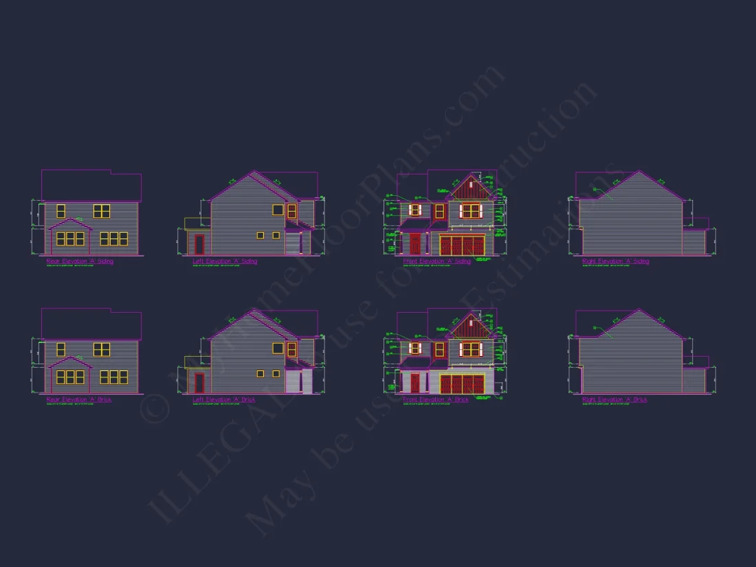 Charming 4-Bed house Plan with Detailed CAD Floor Designs