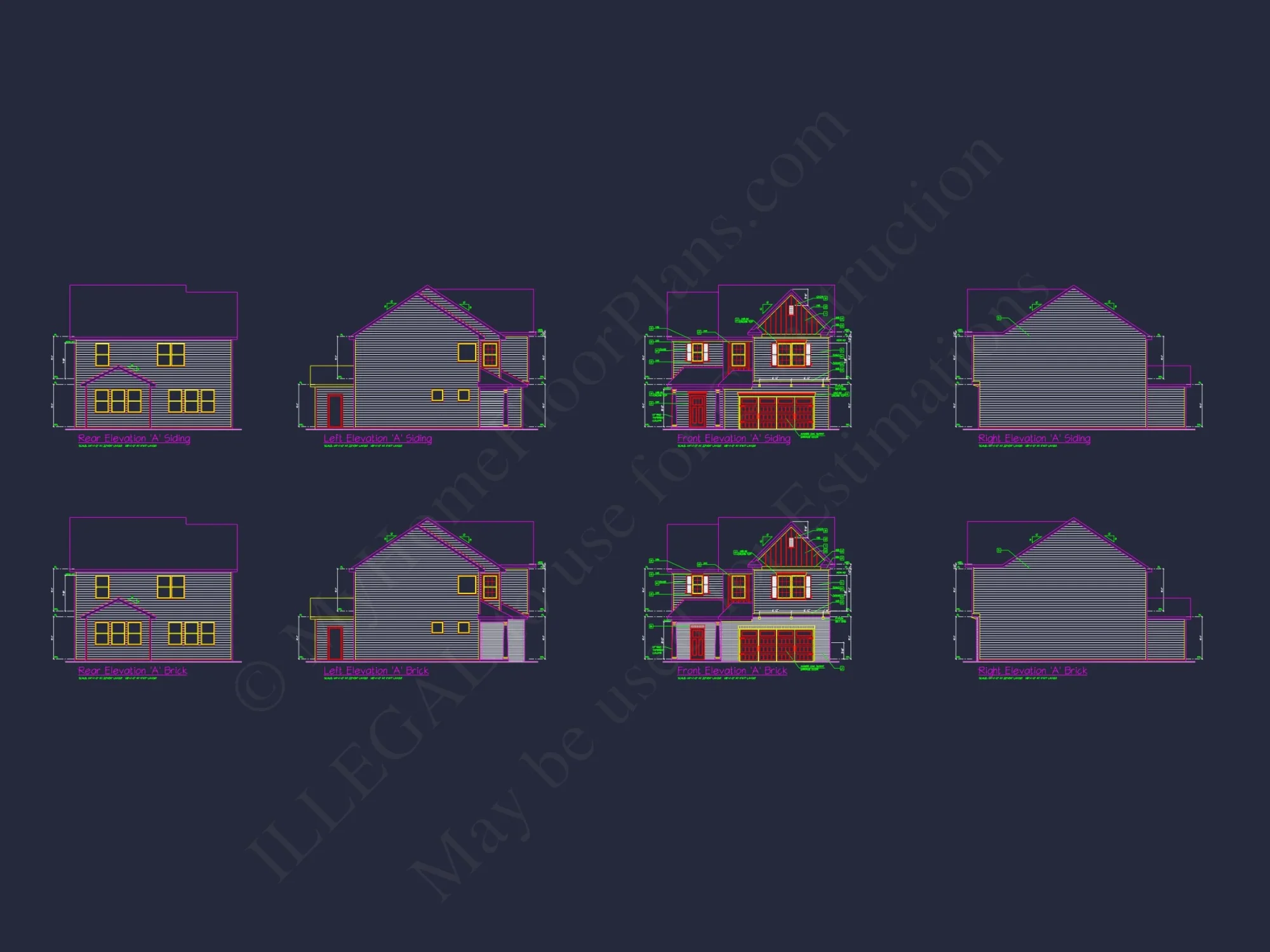 Charming 4-Bed house Plan with Detailed CAD Floor Designs