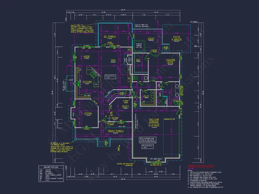 Blueprint house Floor Plan CAD Design Featuring 3 Bedrooms