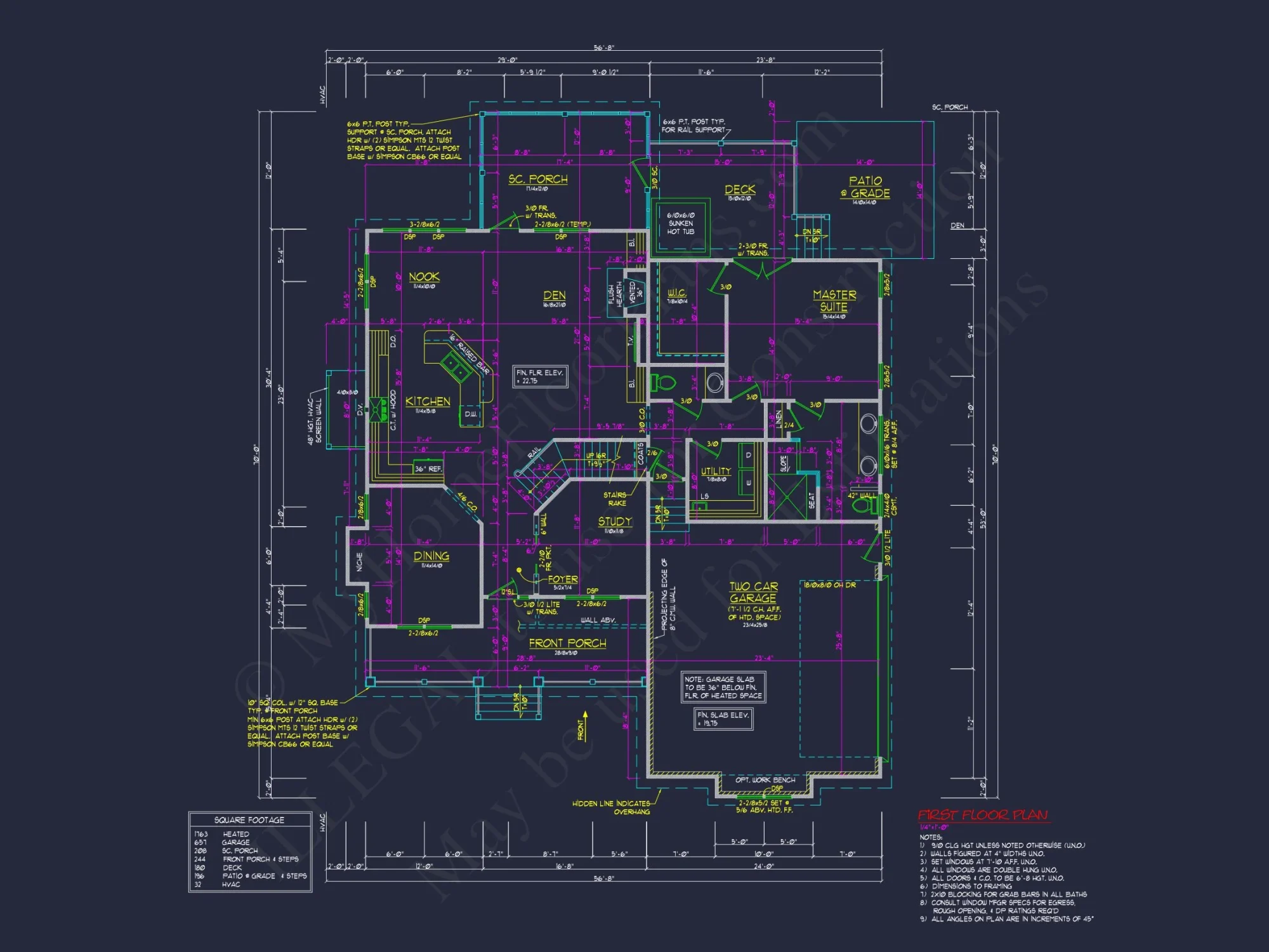 Blueprint house Floor Plan CAD Design Featuring 3 Bedrooms