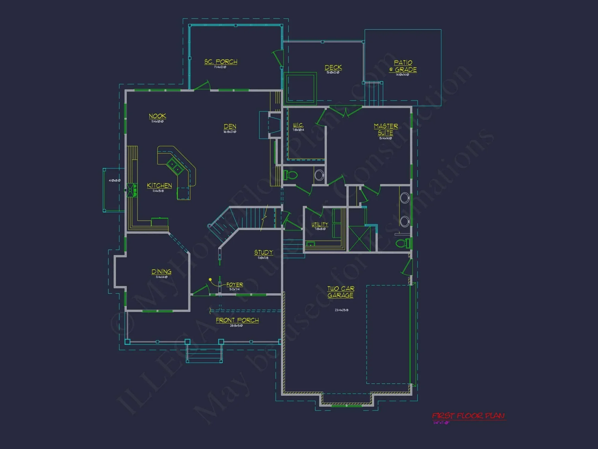 Blueprint house Floor Plan CAD Design Featuring 3 Bedrooms