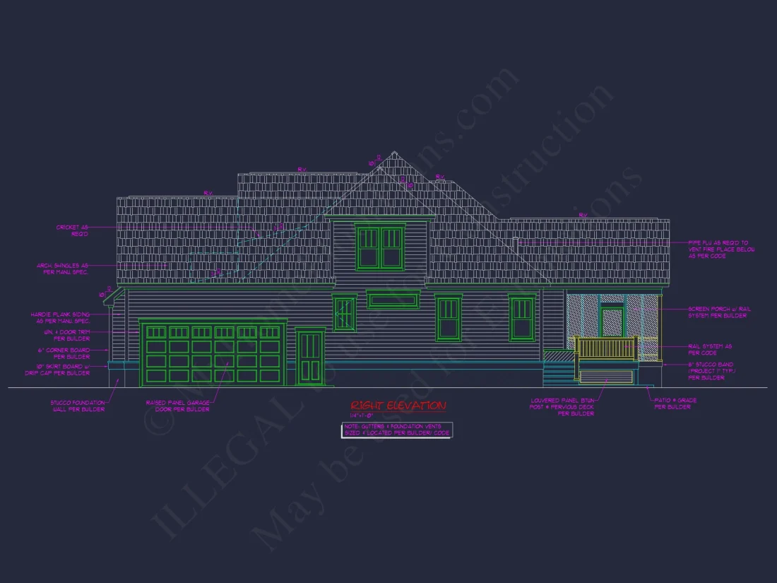 Blueprint house Floor Plan CAD Design Featuring 3 Bedrooms