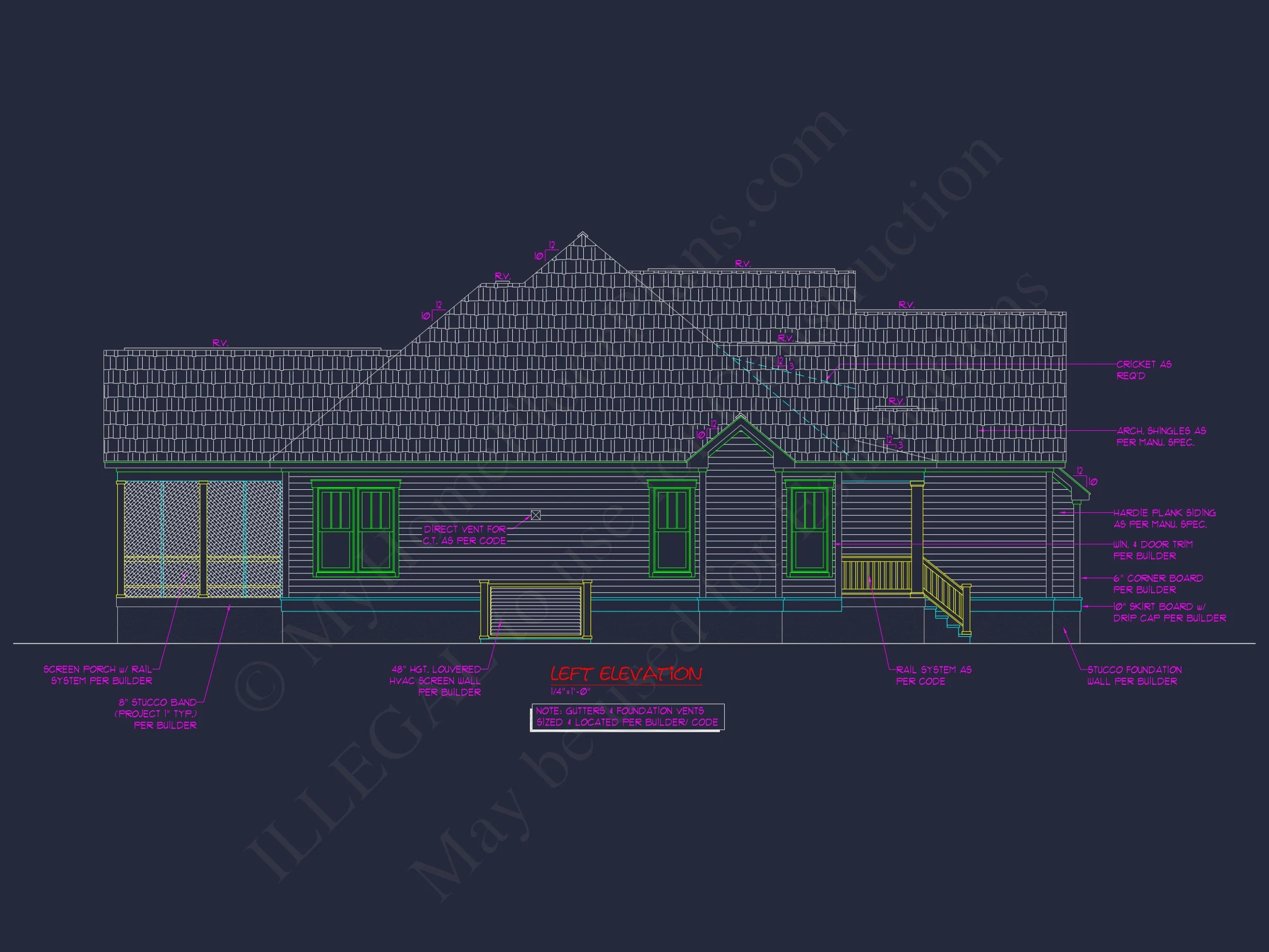11-1270 HOUSE PLAN -Traditional Craftsman Home Plan - 3-Bed, 2.5-Bath, 2,100 SF 8 Blueprint house Floor Plan CAD Design Featuring 3 Bedrooms