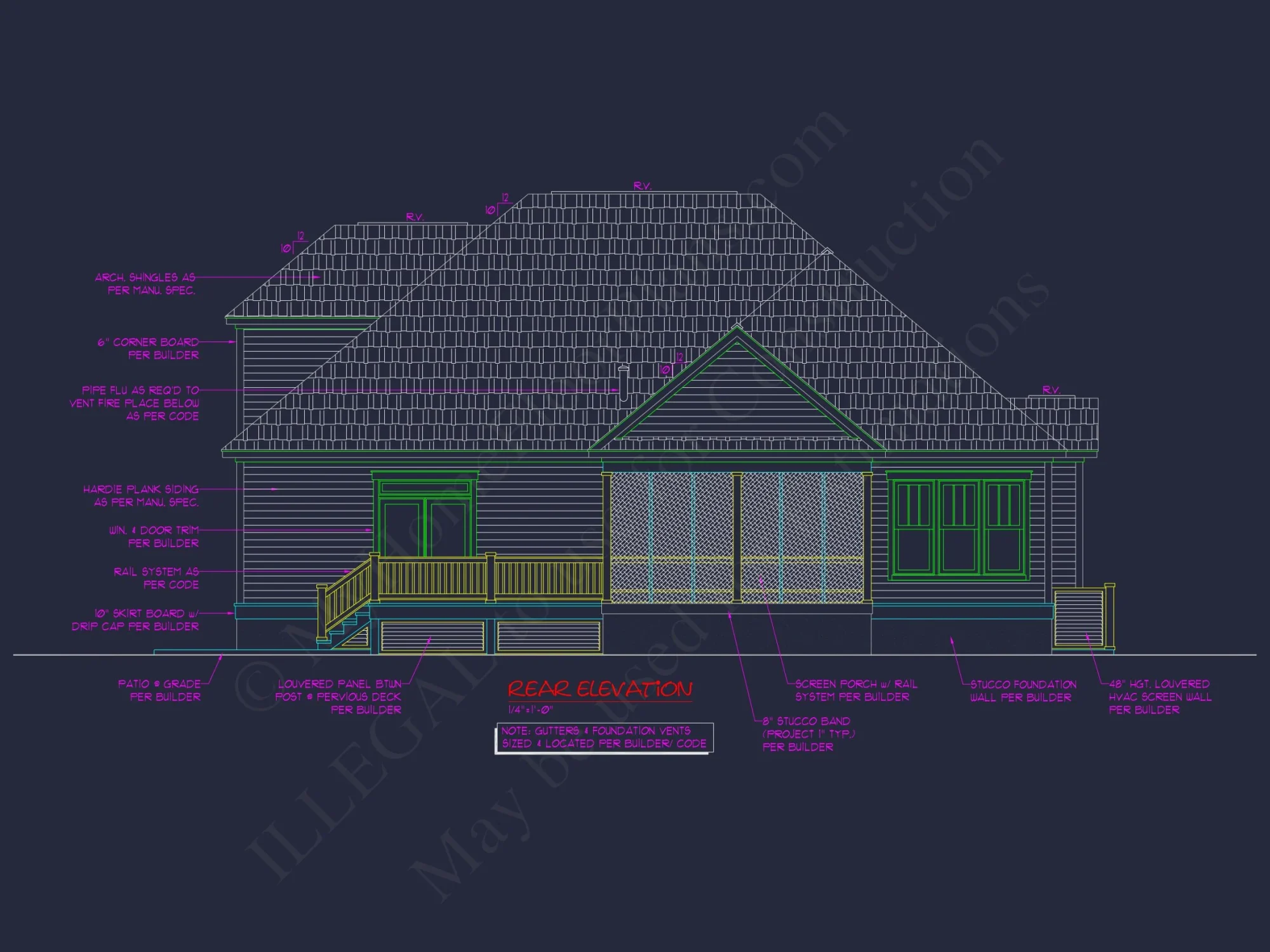 Blueprint house Floor Plan CAD Design Featuring 3 Bedrooms