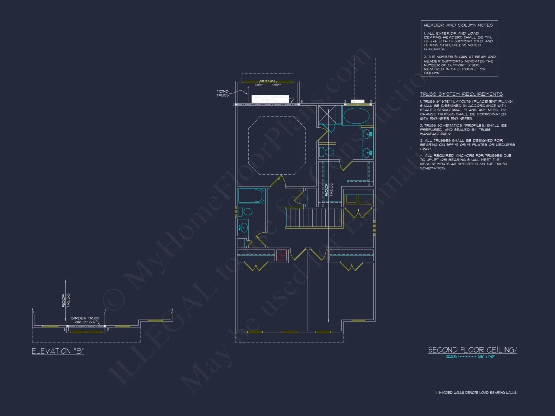 Modern Craftsman house Plan with 2 Floors and Open Floor Plan
