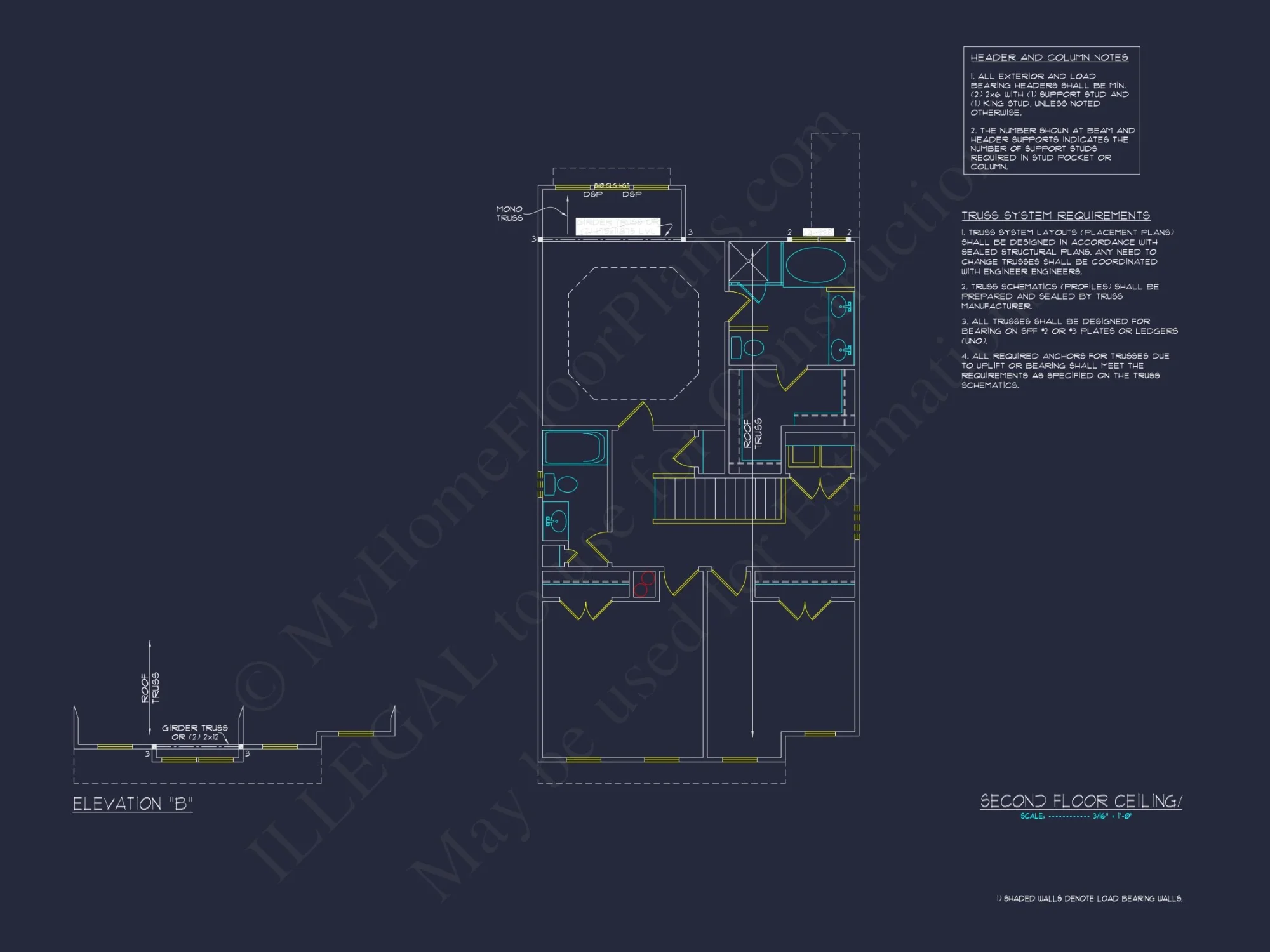 Modern Craftsman house Plan with 2 Floors and Open Floor Plan