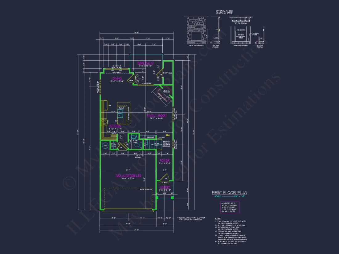 Modern Craftsman house Plan with 2 Floors and Open Floor Plan