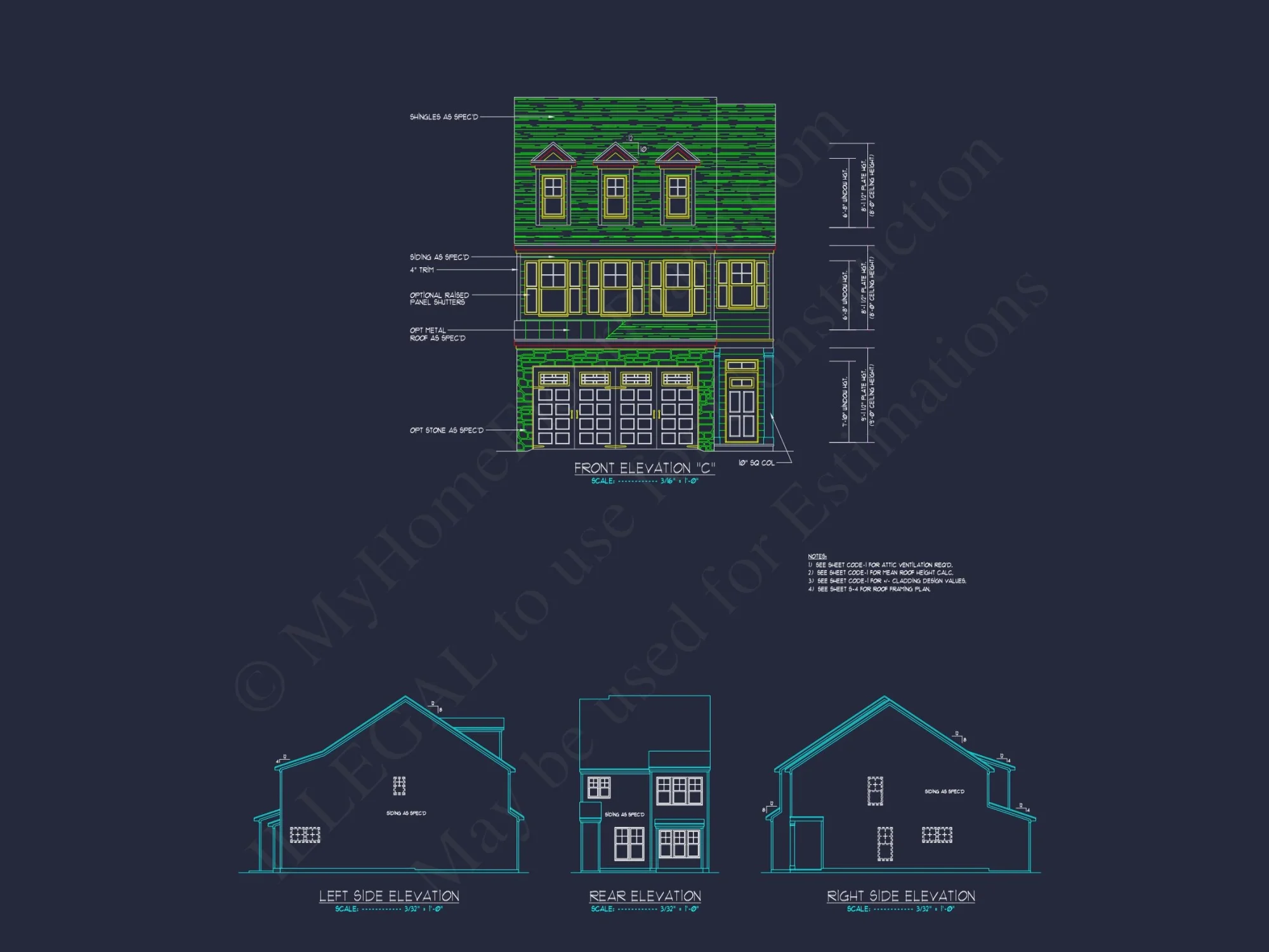 Modern Craftsman house Plan with 2 Floors and Open Floor Plan