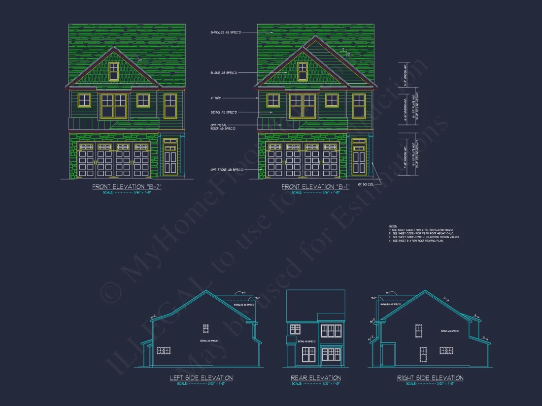 Modern Craftsman house Plan with 2 Floors and Open Floor Plan