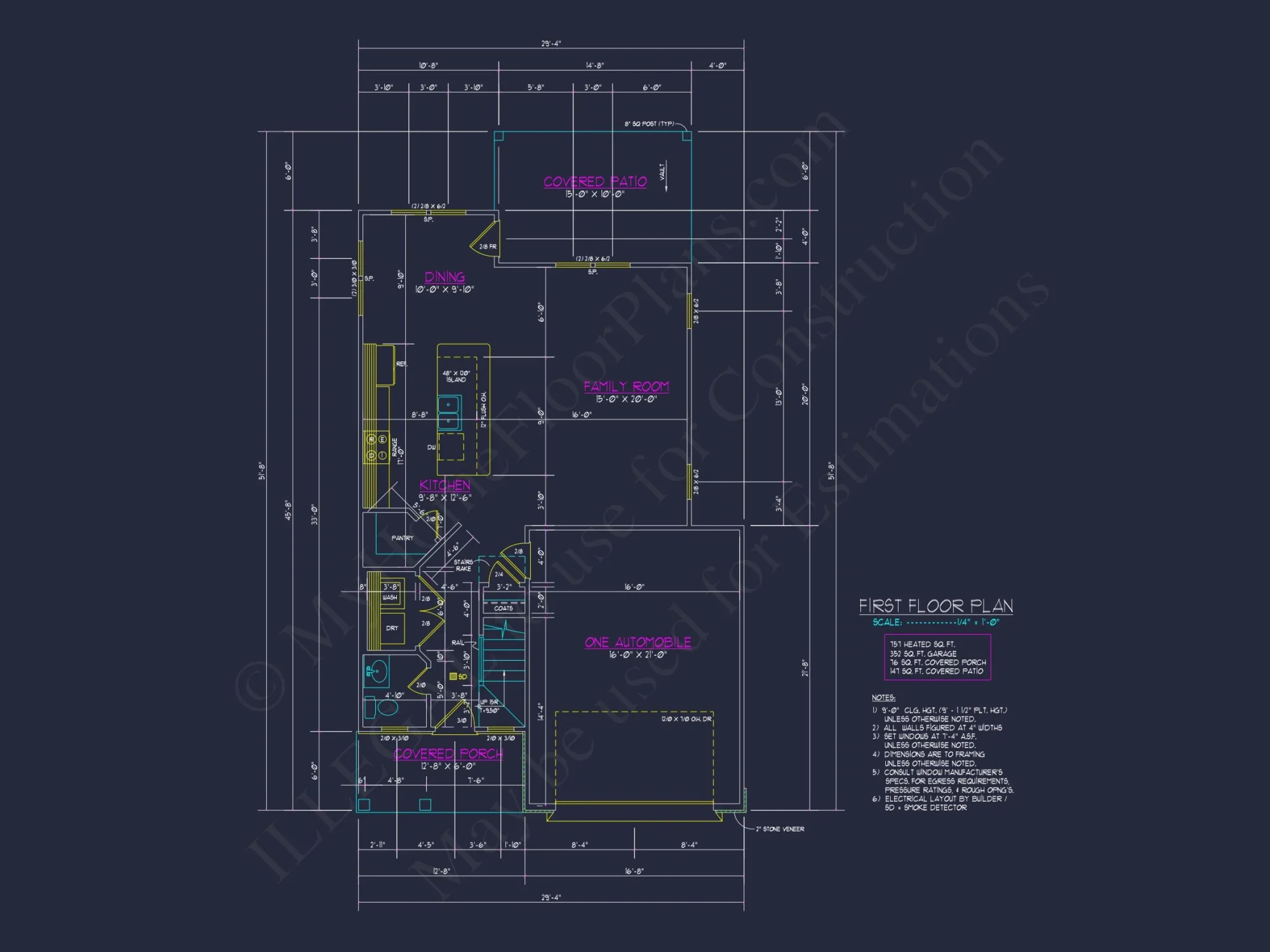 Modern Craftsman house Plan with Open Floor Plan Designs