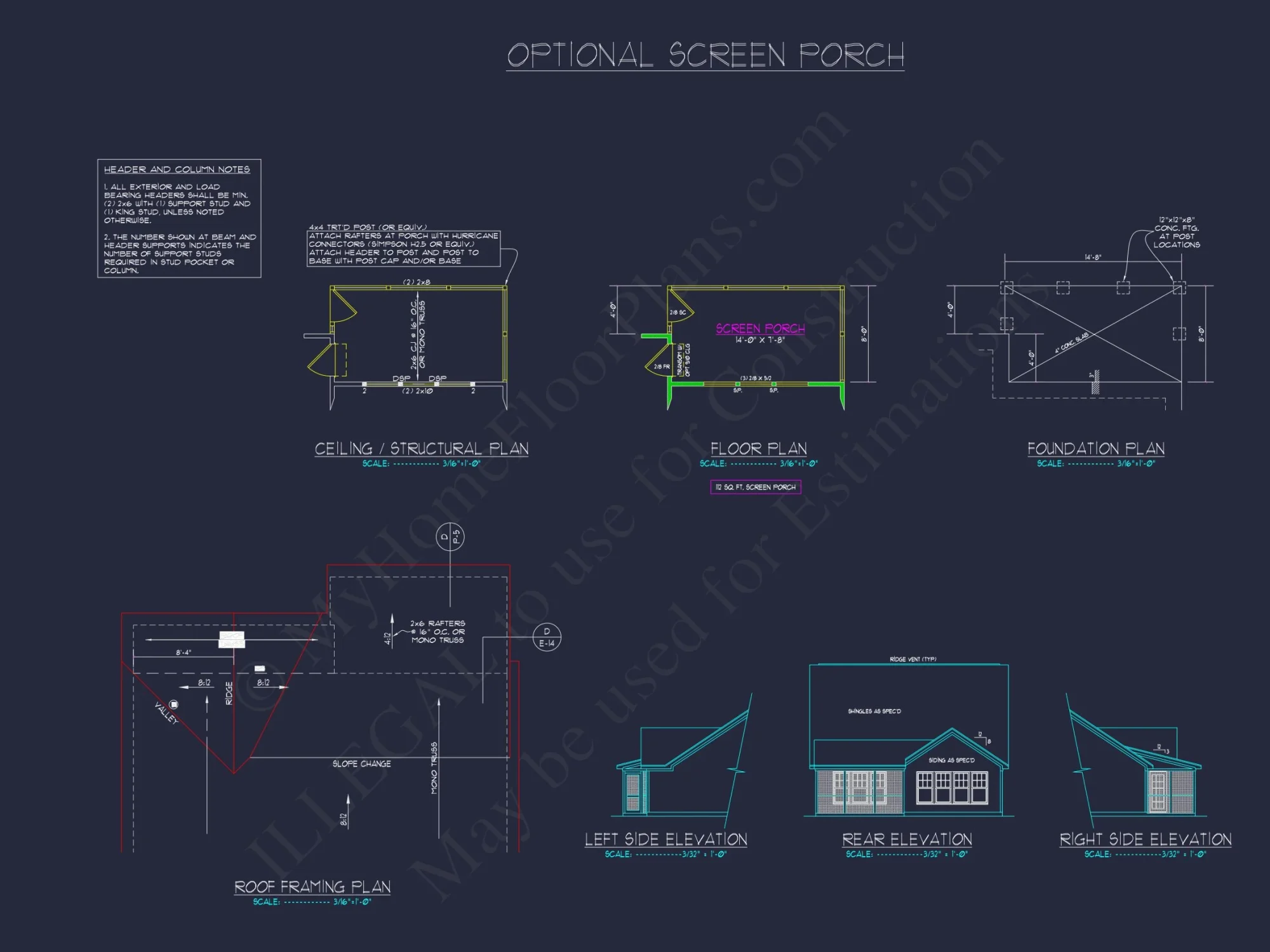 Stylish house Plan: 3-Bedroom CAD Floor Designs & Blueprint