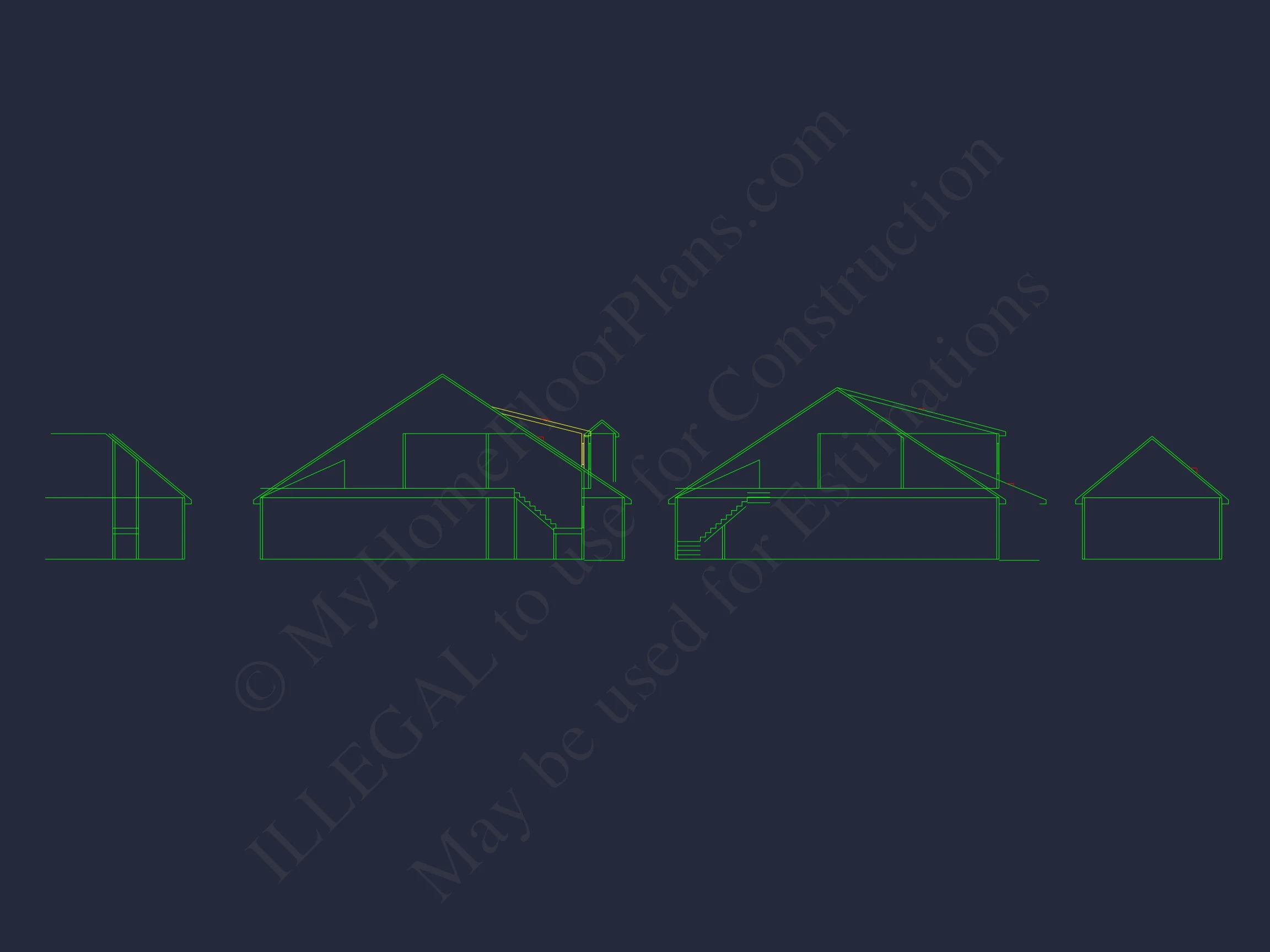 Stylish house Plan: 3-Bedroom CAD Floor Designs & Blueprint