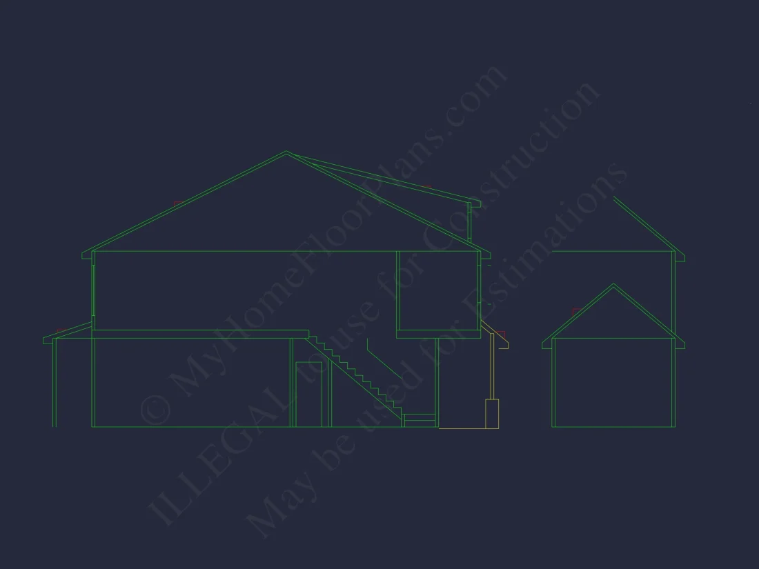 Elegant Craftsman house Blueprint with 2-Story Floor Plan