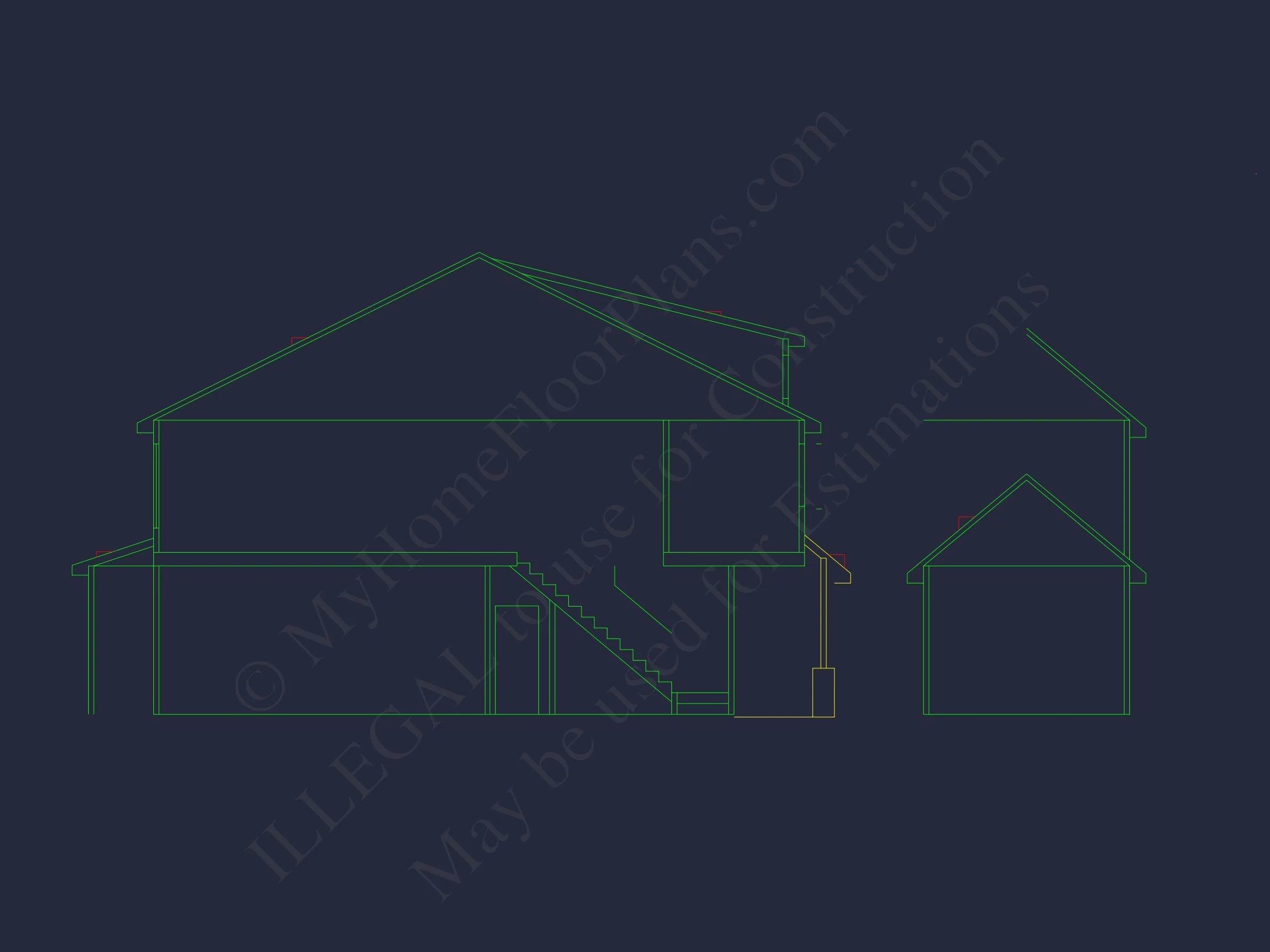 Elegant Craftsman house Blueprint with 2-Story Floor Plan