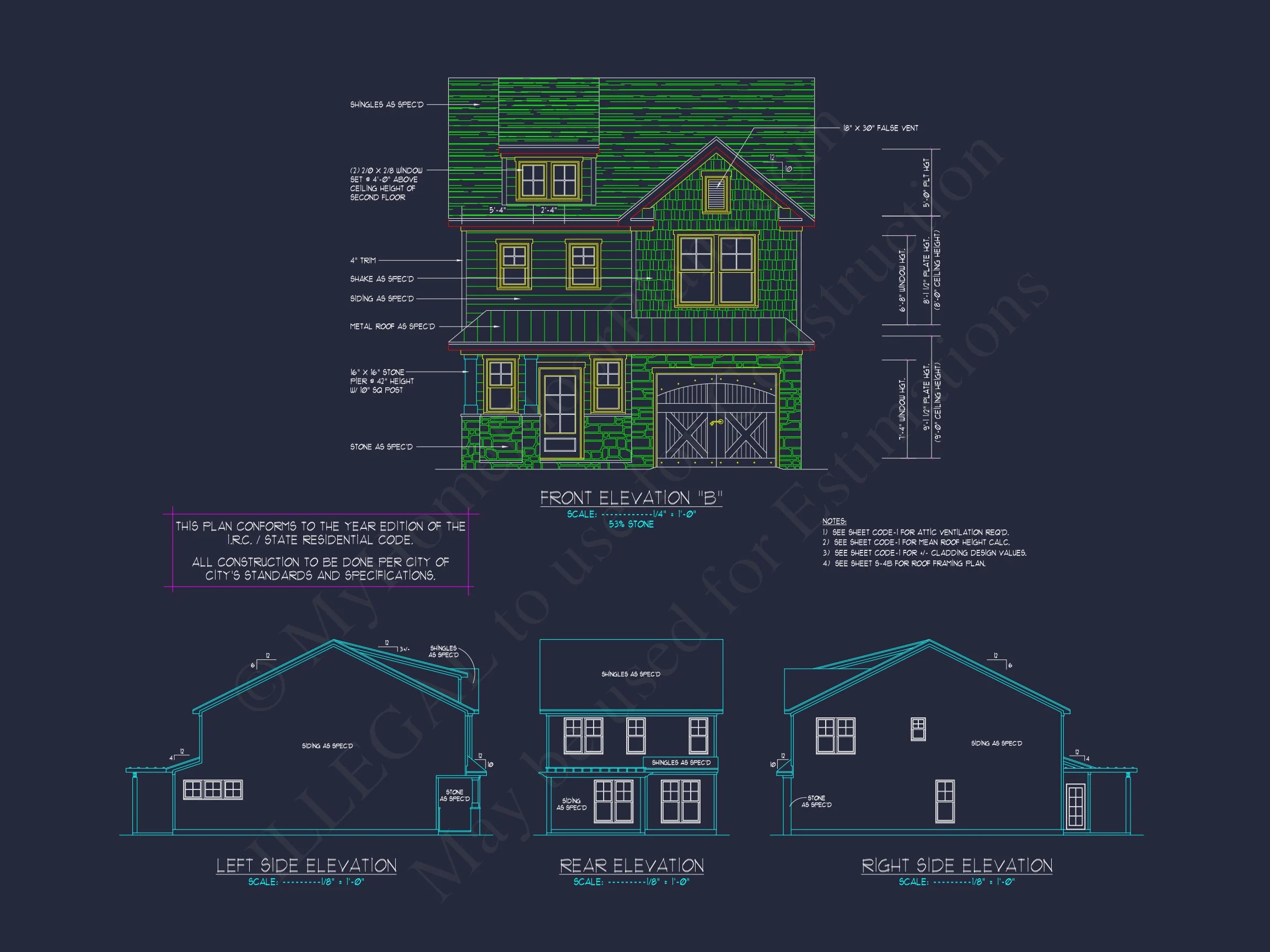 Elegant Craftsman house Blueprint with 2-Story Floor Plan