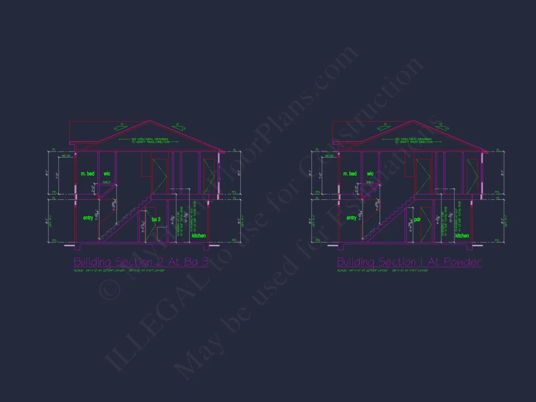 Colonial Revival house Plan with CAD Blueprint and Design