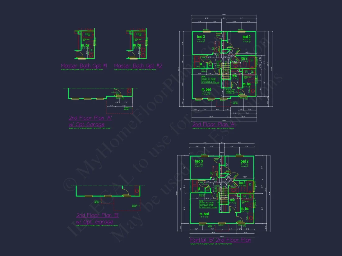 Colonial Revival house Plan with CAD Blueprint and Design